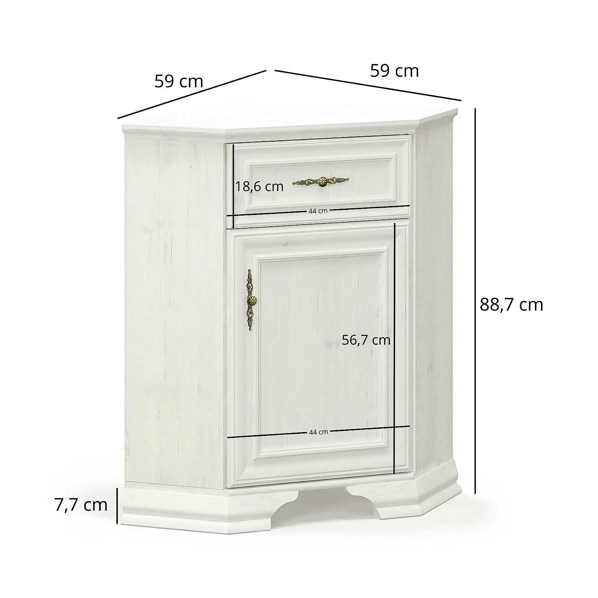 Comoda pin alb anderson IRYS, PAL laminat, 59x59x89 cm