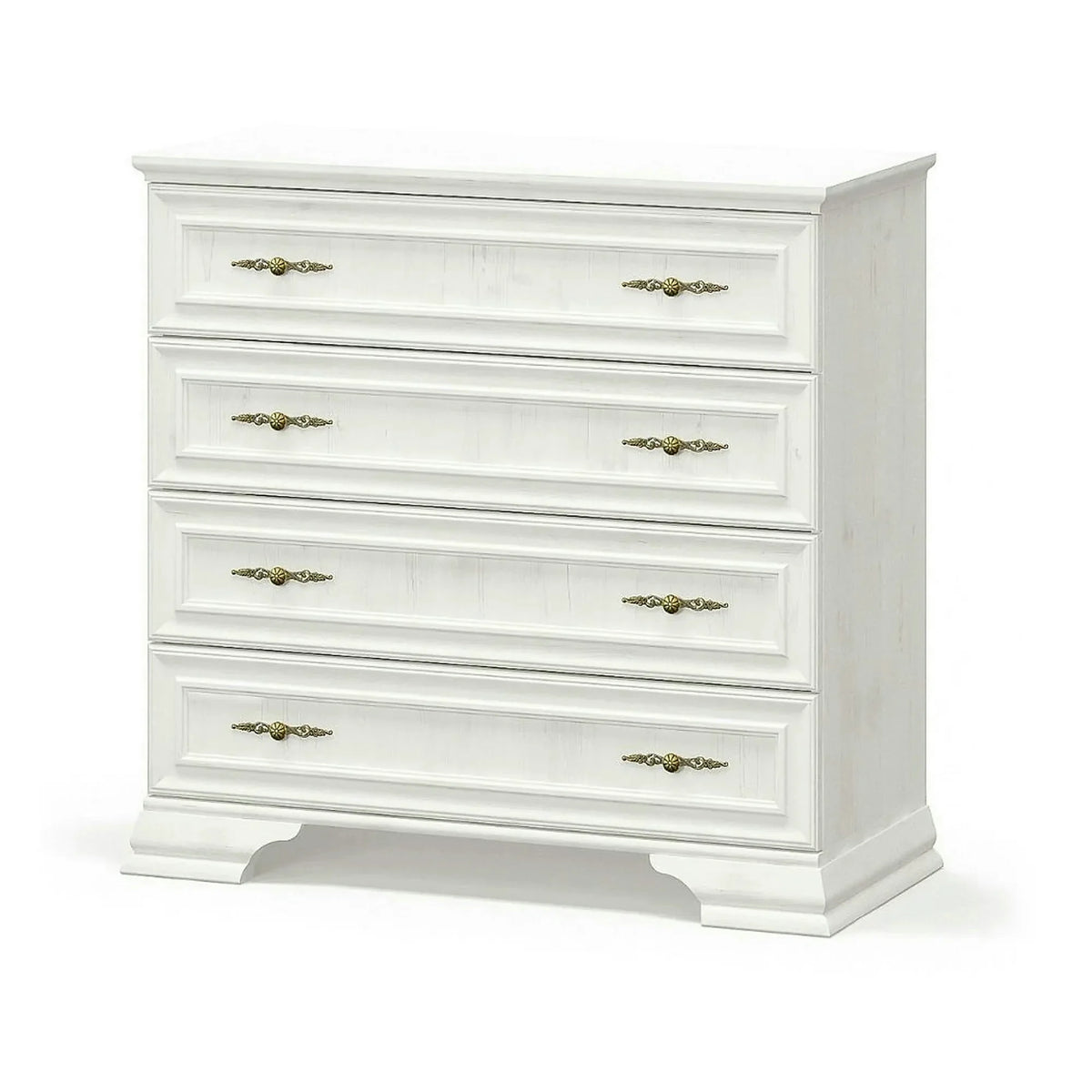 Comoda pin alb anderson IRYS, PAL laminat, cu 4 sertare, 93x39x89 cm