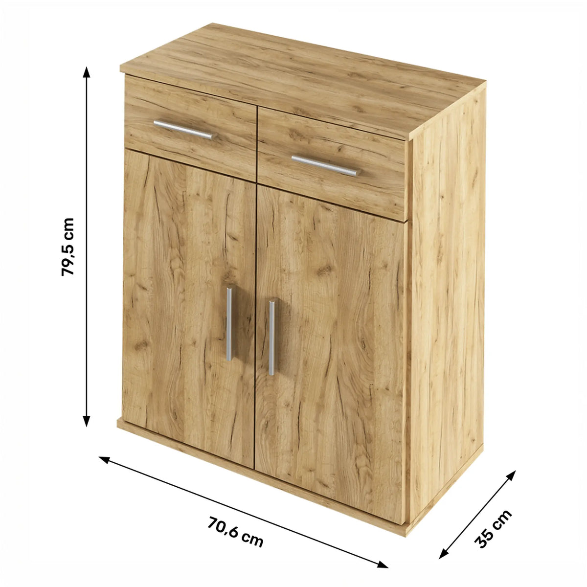 Comoda RESITA TYP 2, stejar artisan, DTD laminat, 71x35x80 cm