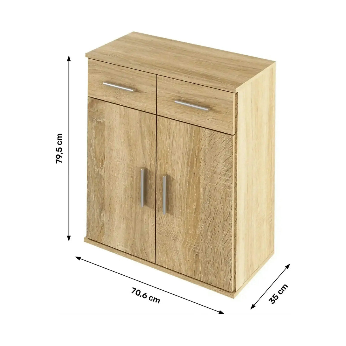 Comoda RESITA TYP 2, stejar sonoma, DTD laminat, 71x35x80 cm