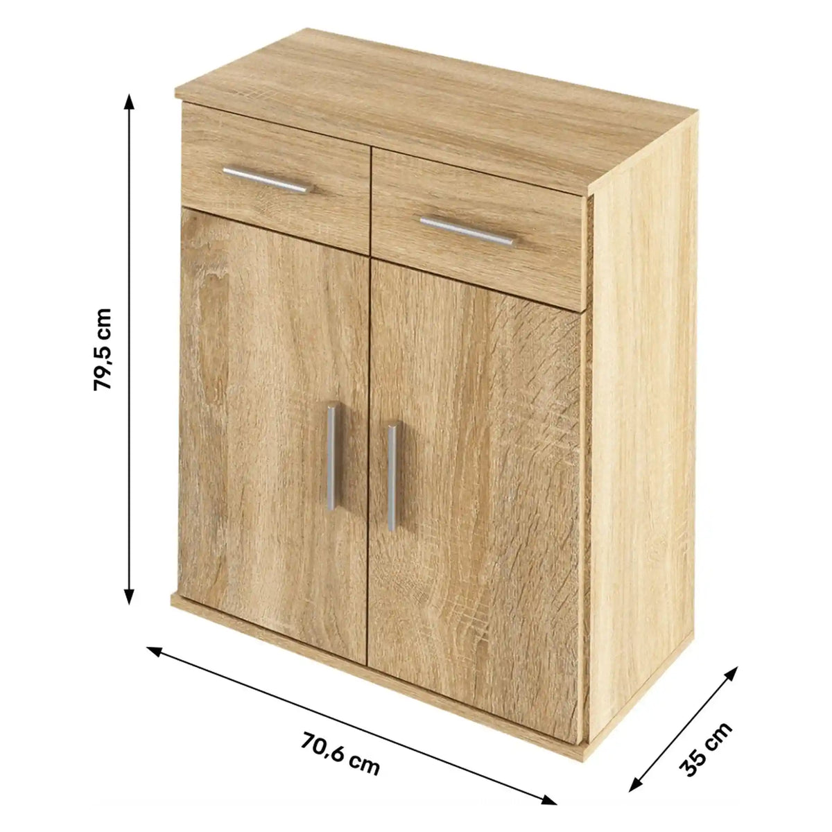 Comoda RESITA TYP 2, stejar sonoma, DTD laminat, 71x35x80 cm
