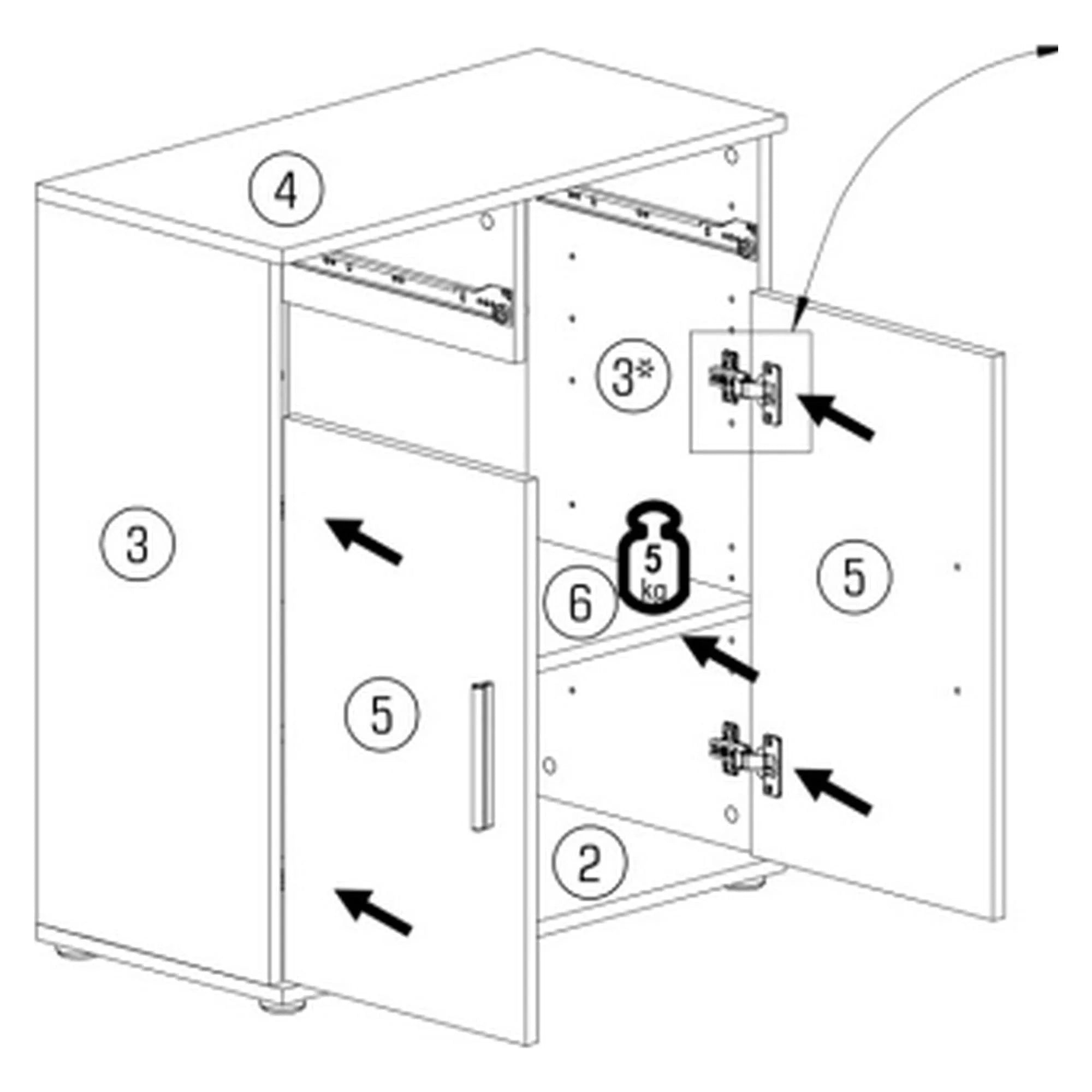 Comoda RESITA TYP 2, stejar sonoma, DTD laminat, 71x35x80 cm