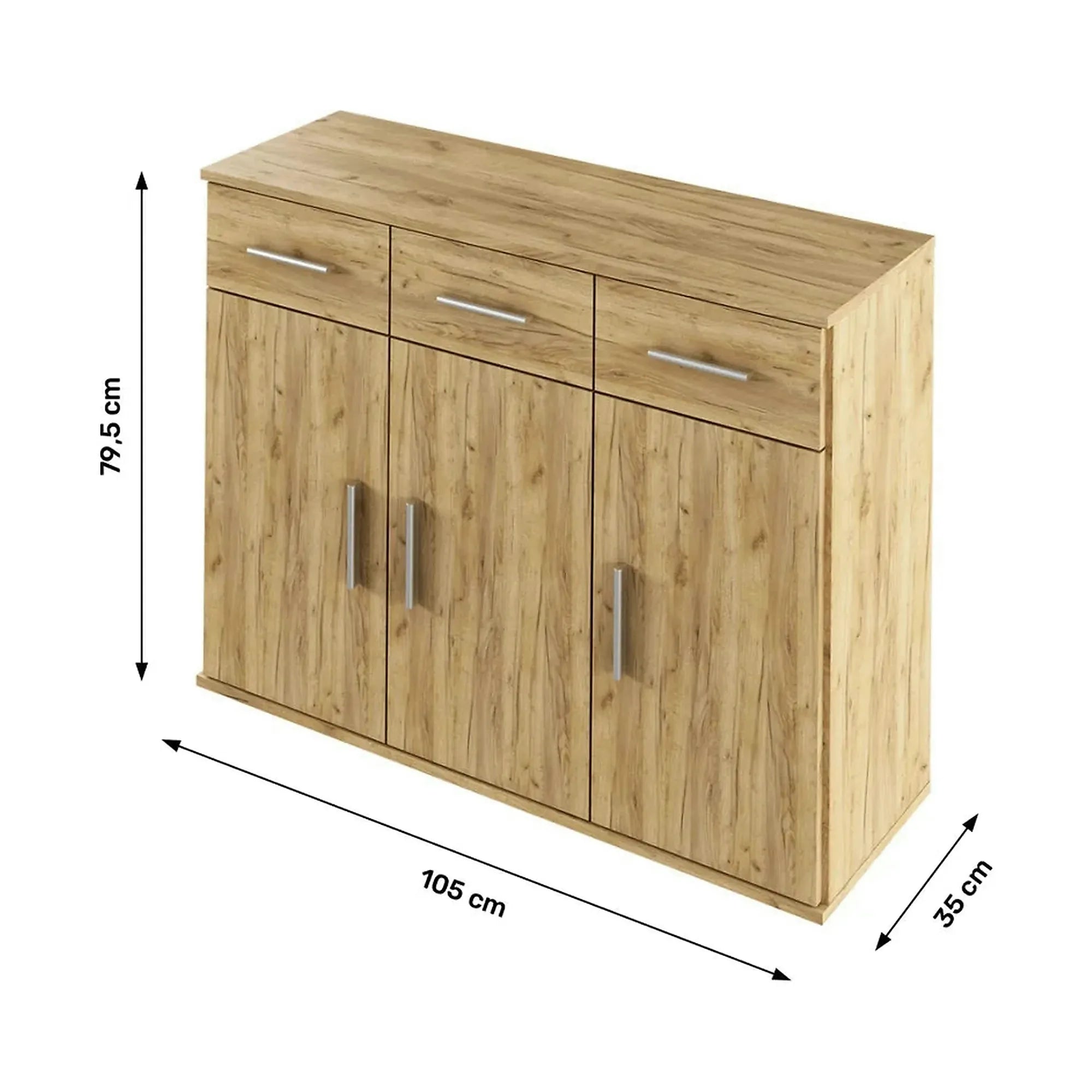 Comoda RESITA TYP 3, stejar artisan, DTD laminat, 105x35x80 cm