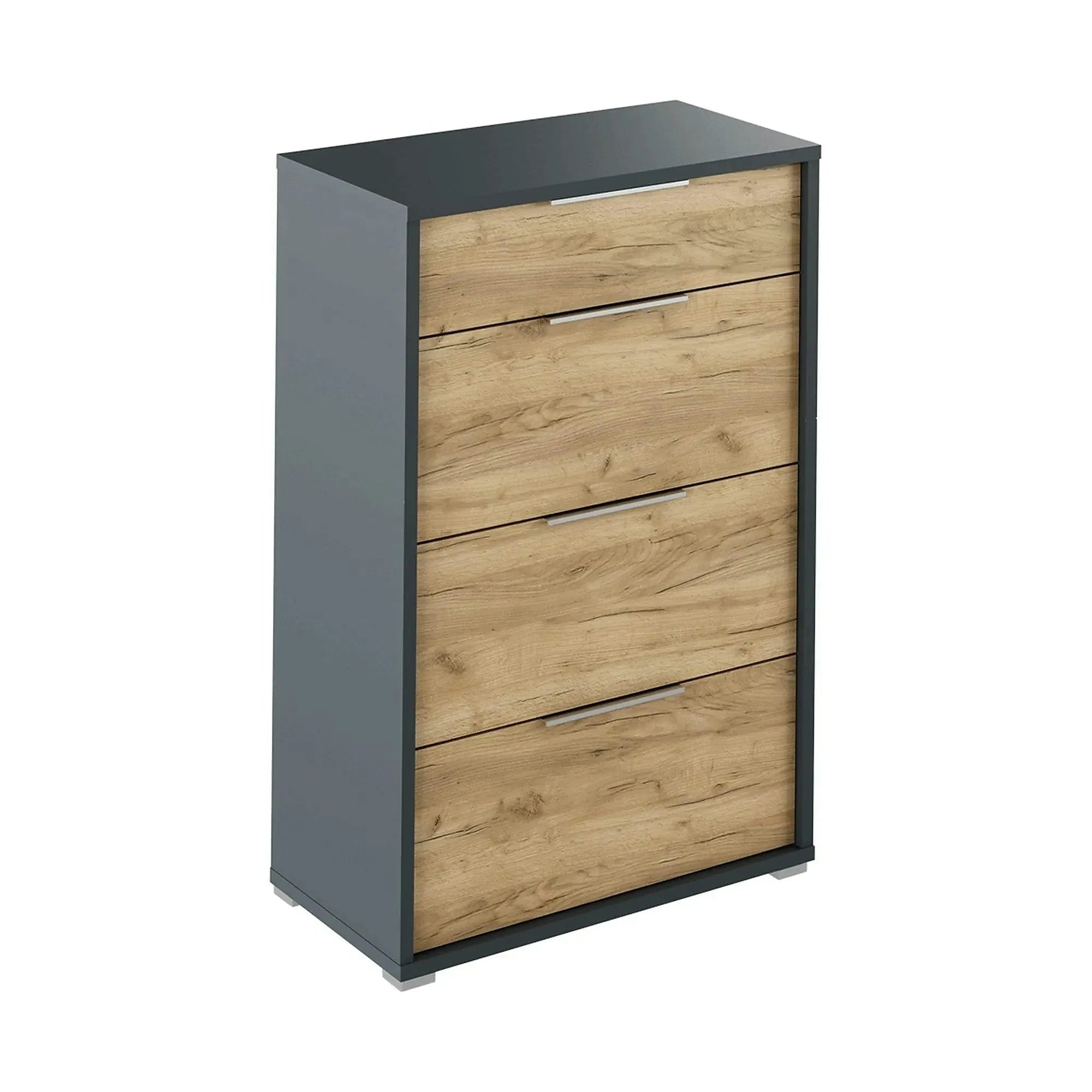 Comoda RIOMA NEW TYP 22, gri grafit/stejar artisan, PAL laminat, 75x38x112 cm