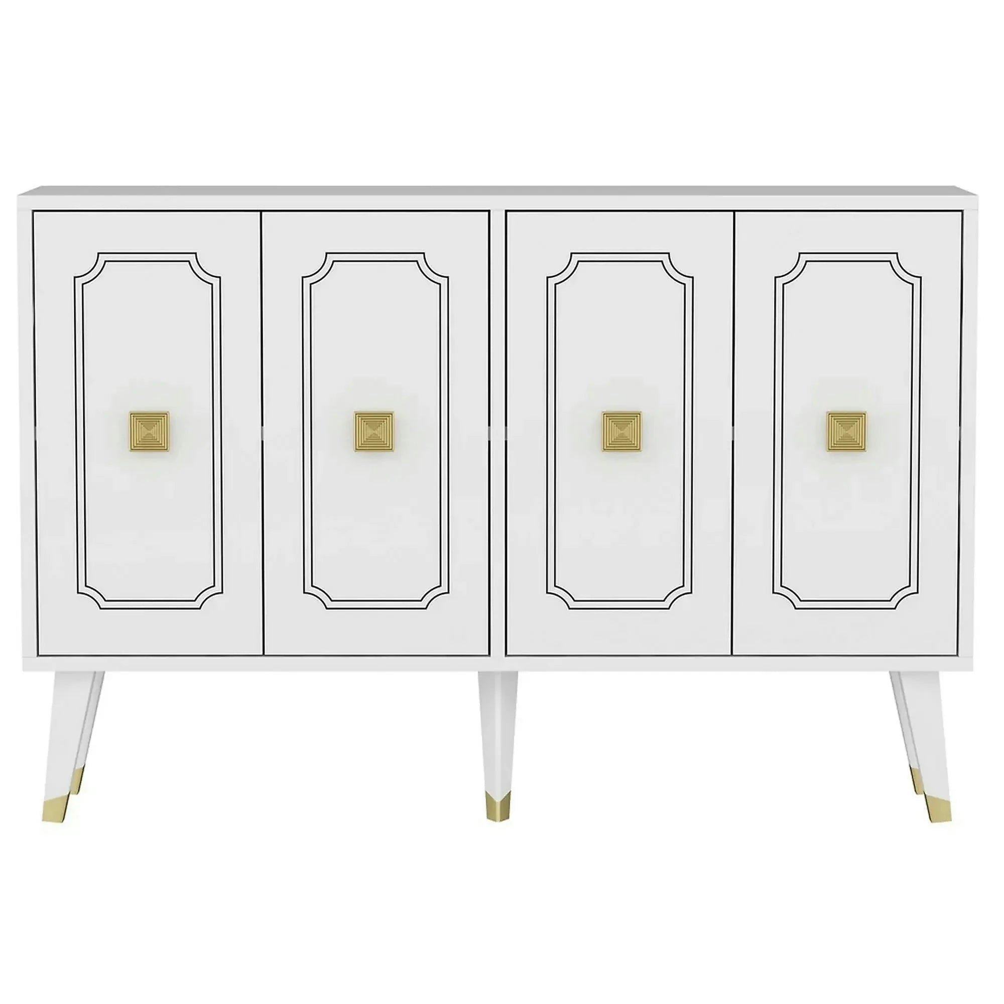 Comoda ROLAND, alb/auriu, PAL melaminat, 120x30x80 cm