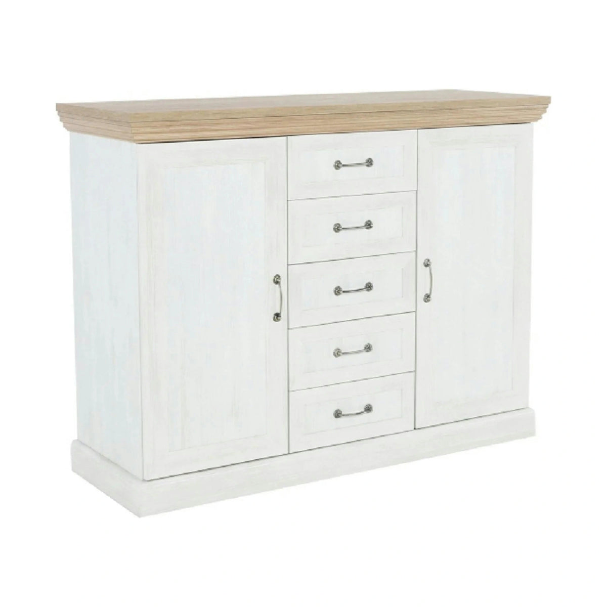 Comoda ROYAL K2D, PAL, pin nordic/stejar sălbatic, 127x46X98 cm