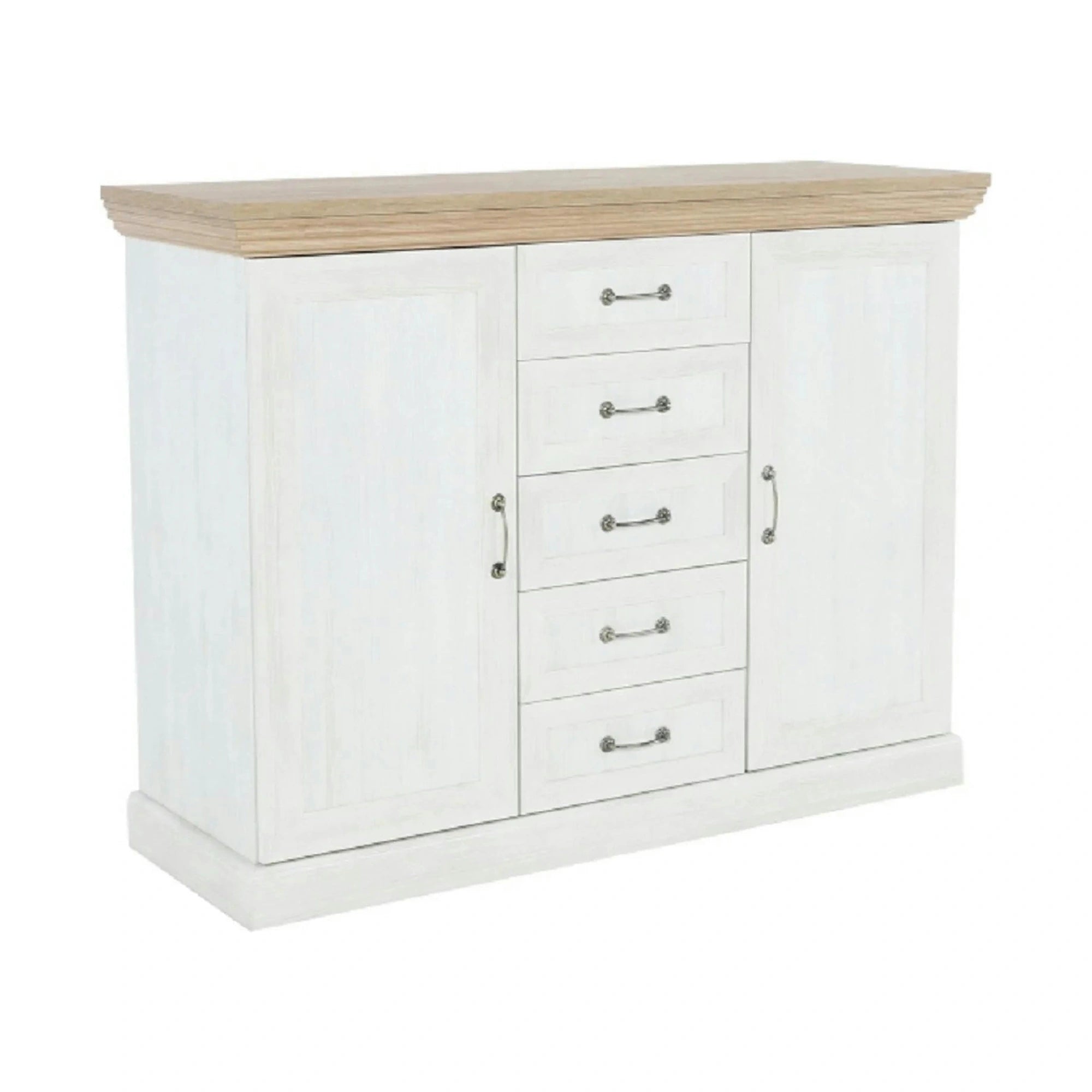 Comoda ROYAL K2D, PAL, pin nordic/stejar sălbatic, 127x46X98 cm