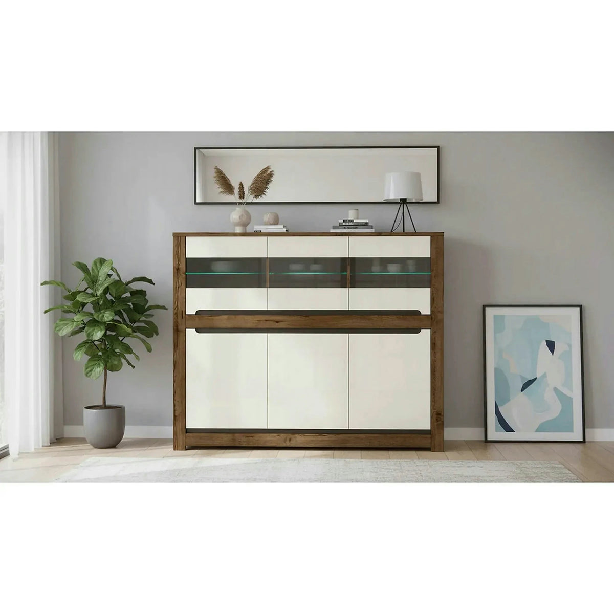 Comoda RUSO KOM3W3D, nuc/bej, PAL, 149x46x121 cm