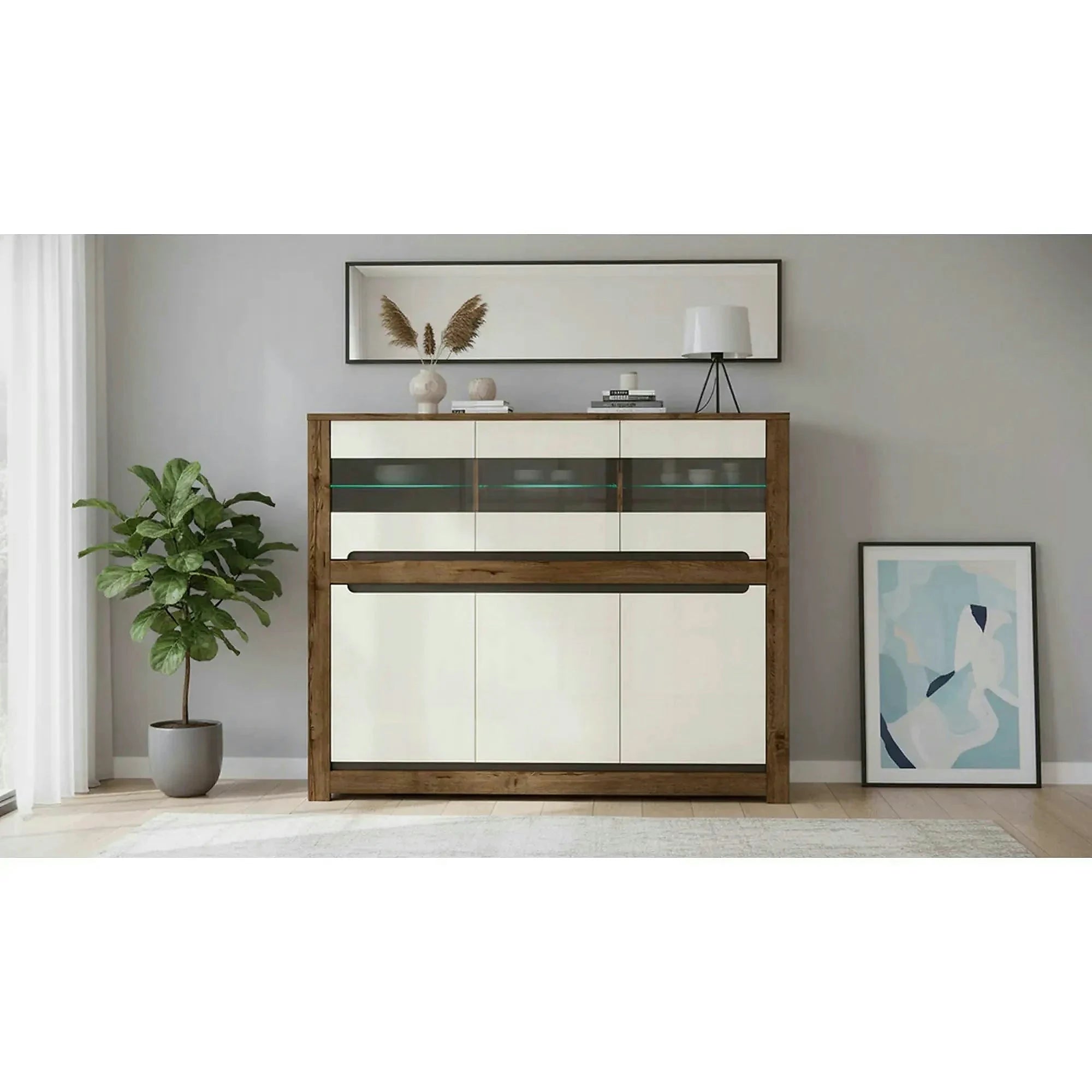 Comoda RUSO KOM3W3D, nuc/bej, PAL, 149x46x121 cm