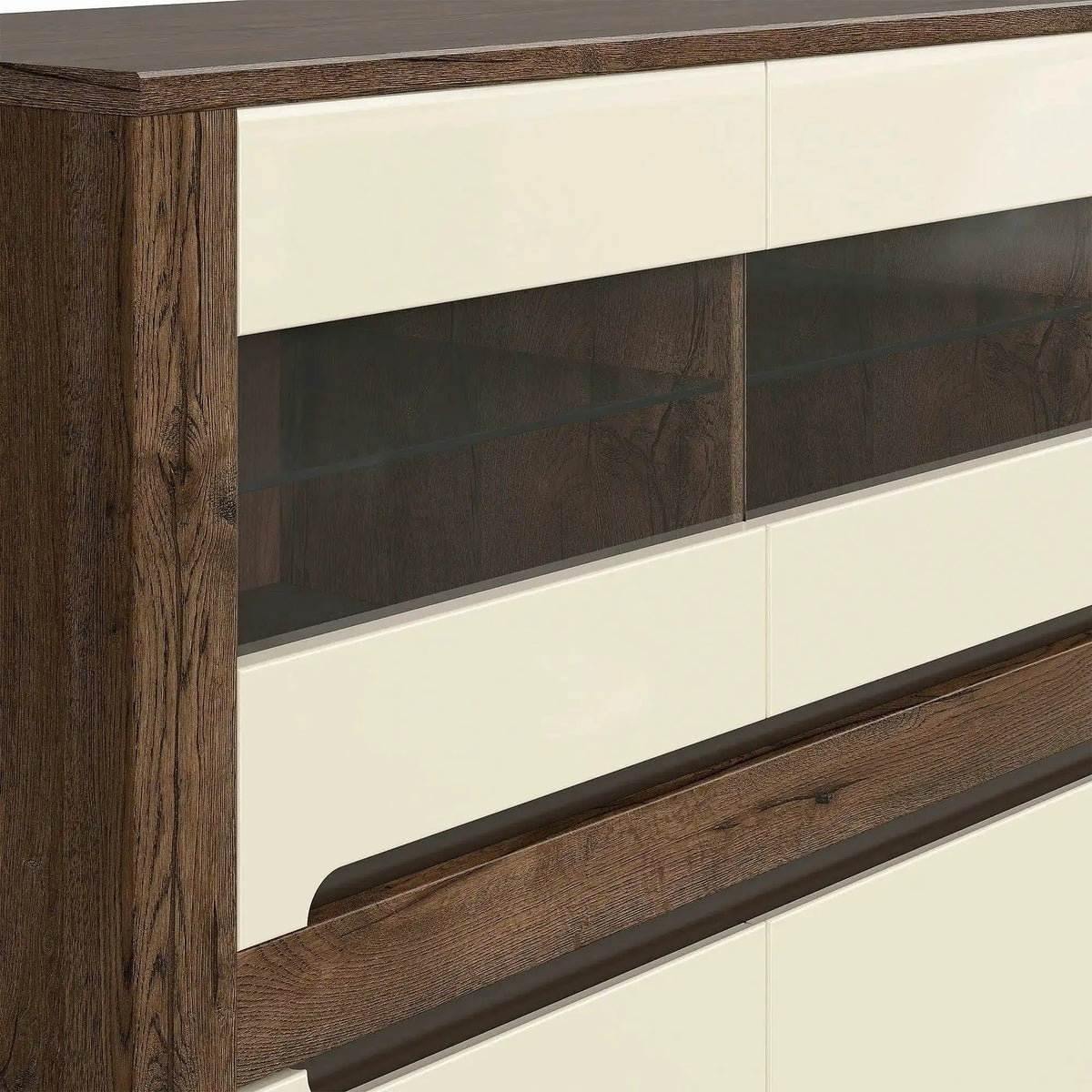 Comoda RUSO KOM3W3D, nuc/bej, PAL, 149x46x121 cm
