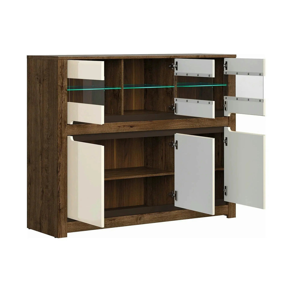 Comoda RUSO KOM3W3D, nuc/bej, PAL, 149x46x121 cm