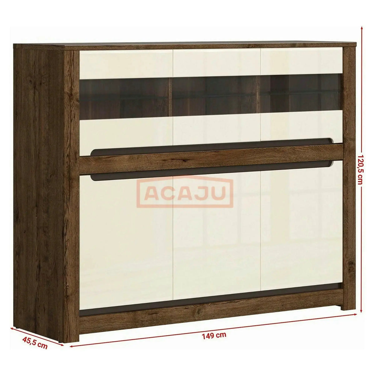 Comoda RUSO KOM3W3D, nuc/bej, PAL, 149x46x121 cm