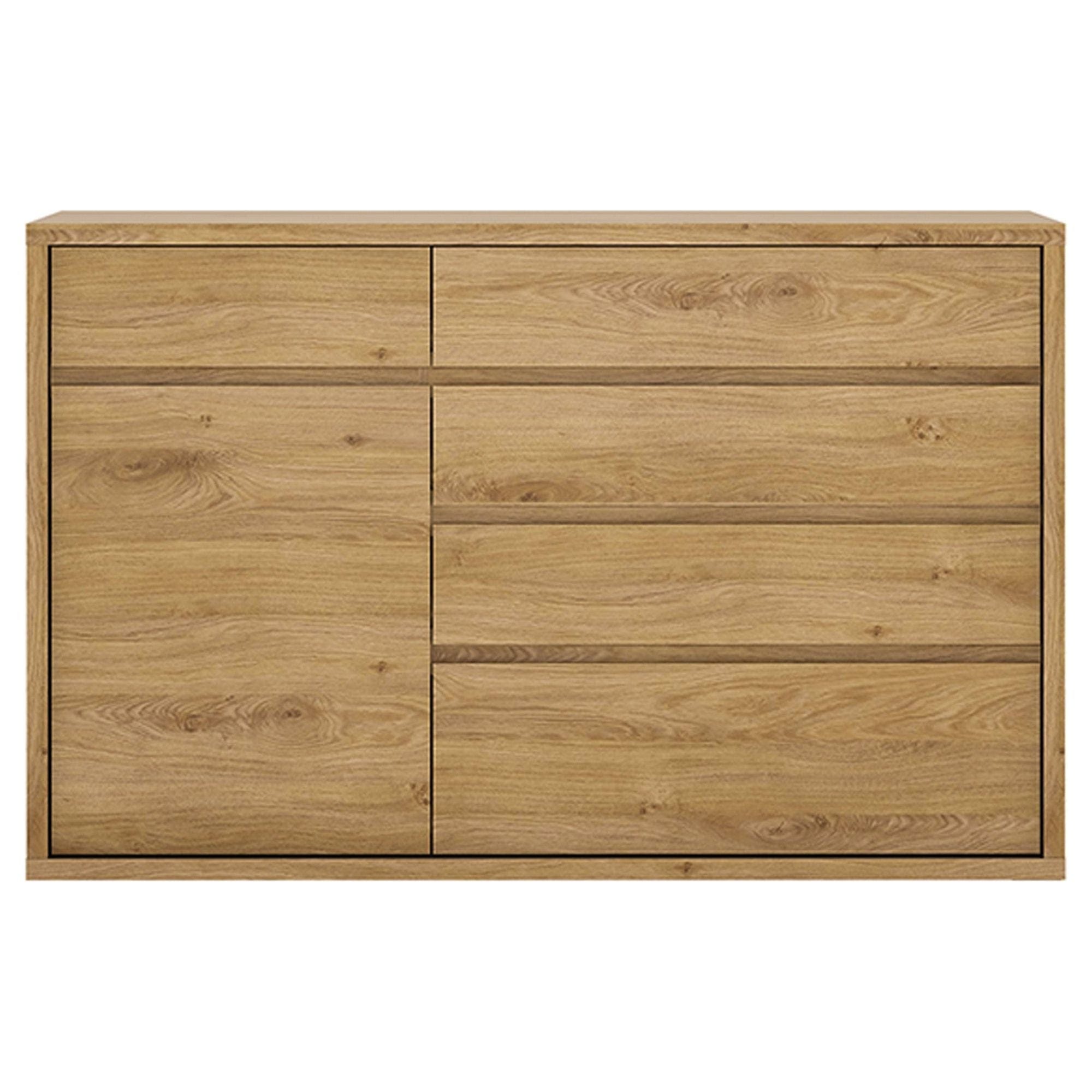 Comoda SHELDON TIP 42, stejar, PAL laminat, 136x40x87 cm