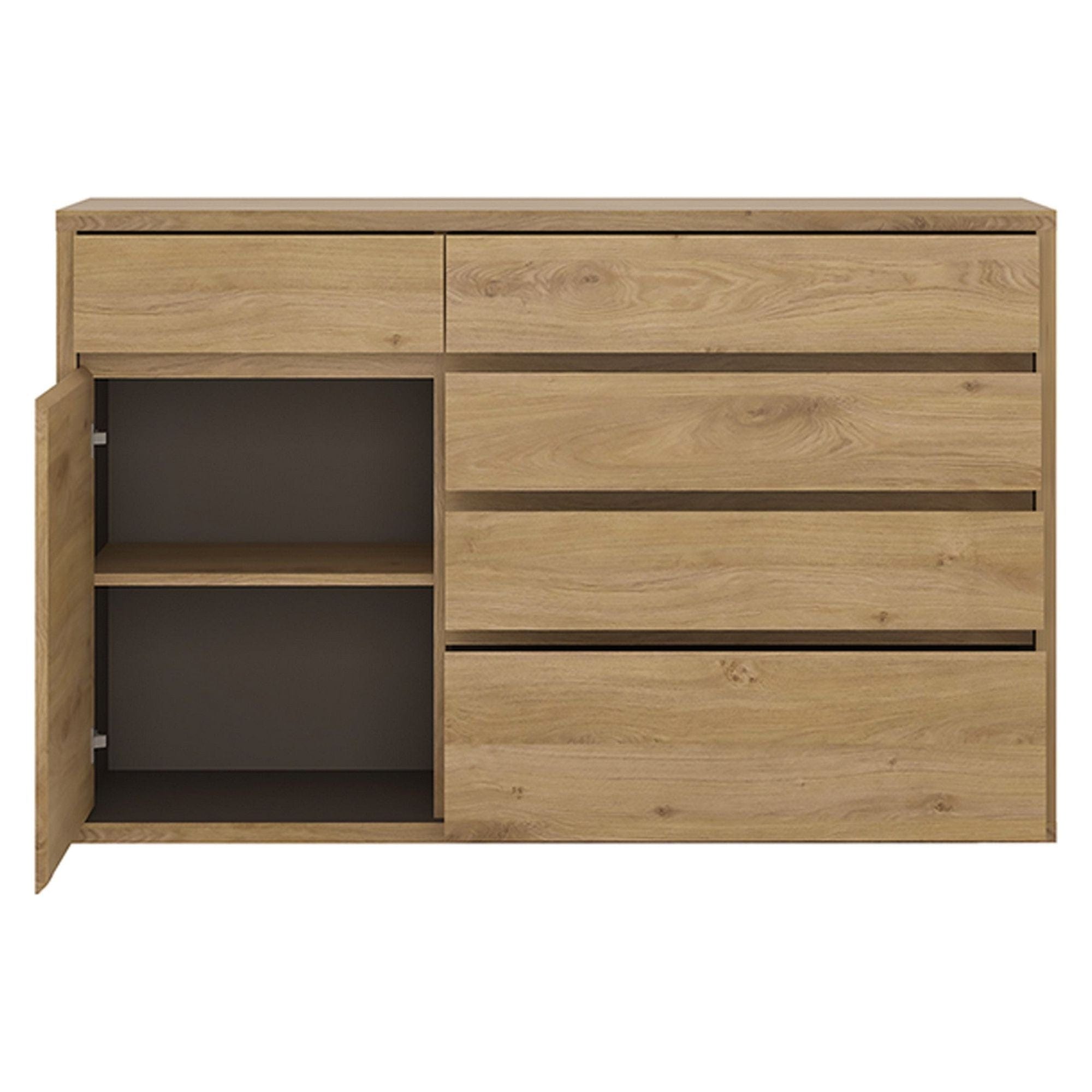 Comoda SHELDON TIP 42, stejar, PAL laminat, 136x40x87 cm