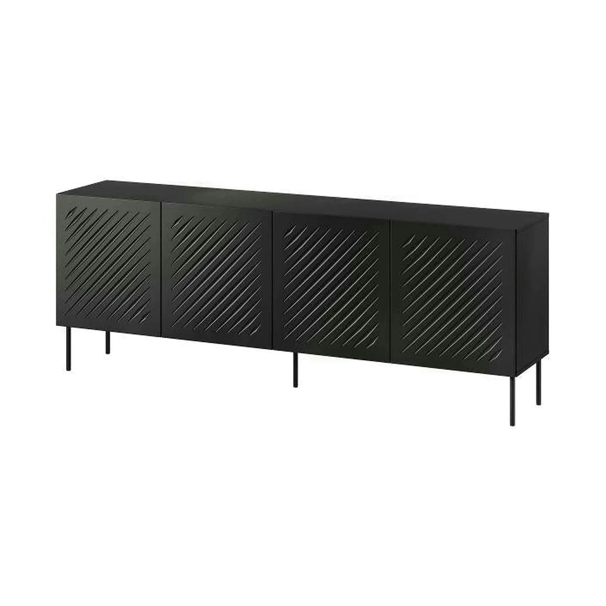 Comoda SIENA, negru, PAL laminat/metal, 201x40x75 cm