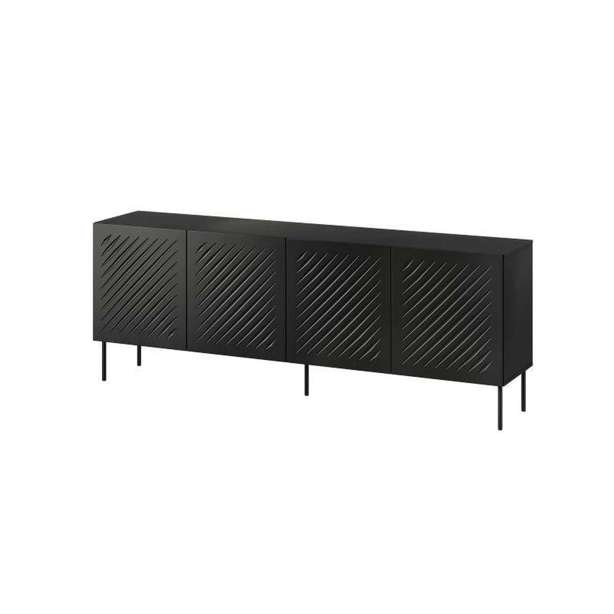Comoda SIENA, negru, PAL laminat/metal, 201x40x75 cm