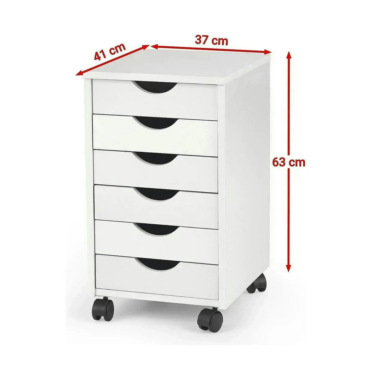 Comoda SIMON 2, alb, PAL/plastic, 37x41x63 cm