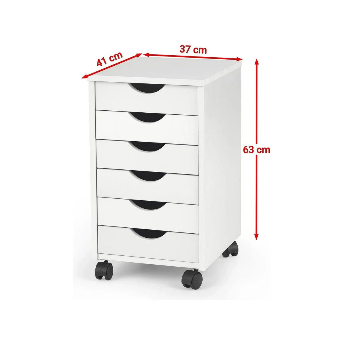 Comoda SIMON 2, alb, PAL/plastic, 37x41x63 cm