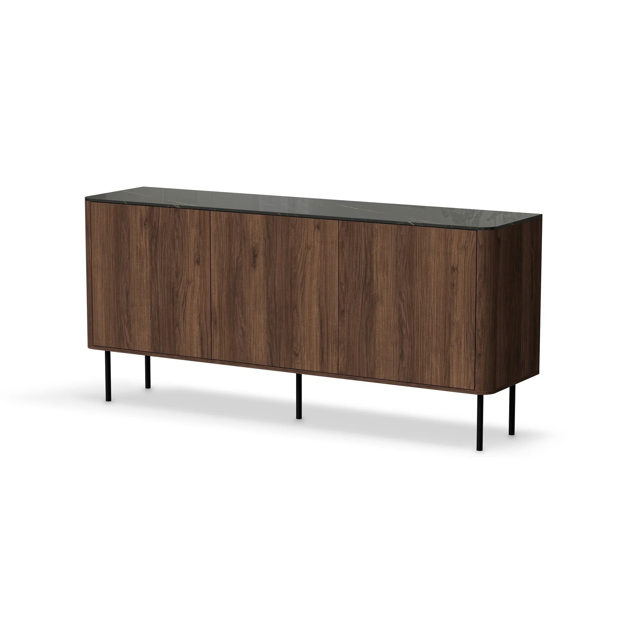 Comoda SOLANO KM-1, nuc/negru, PAL laminat, 160x40x77 cm