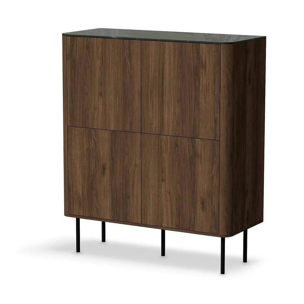 Comoda SOLANO KM-2, nuc/negru, PAL laminat, 100x40x116 cm