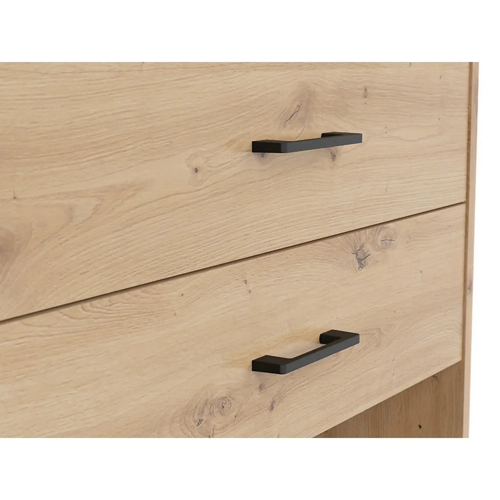 Comoda SPACE OFFICE, stejar artisan, PAL laminat, cu 2 sertare, 80x37x122 cm