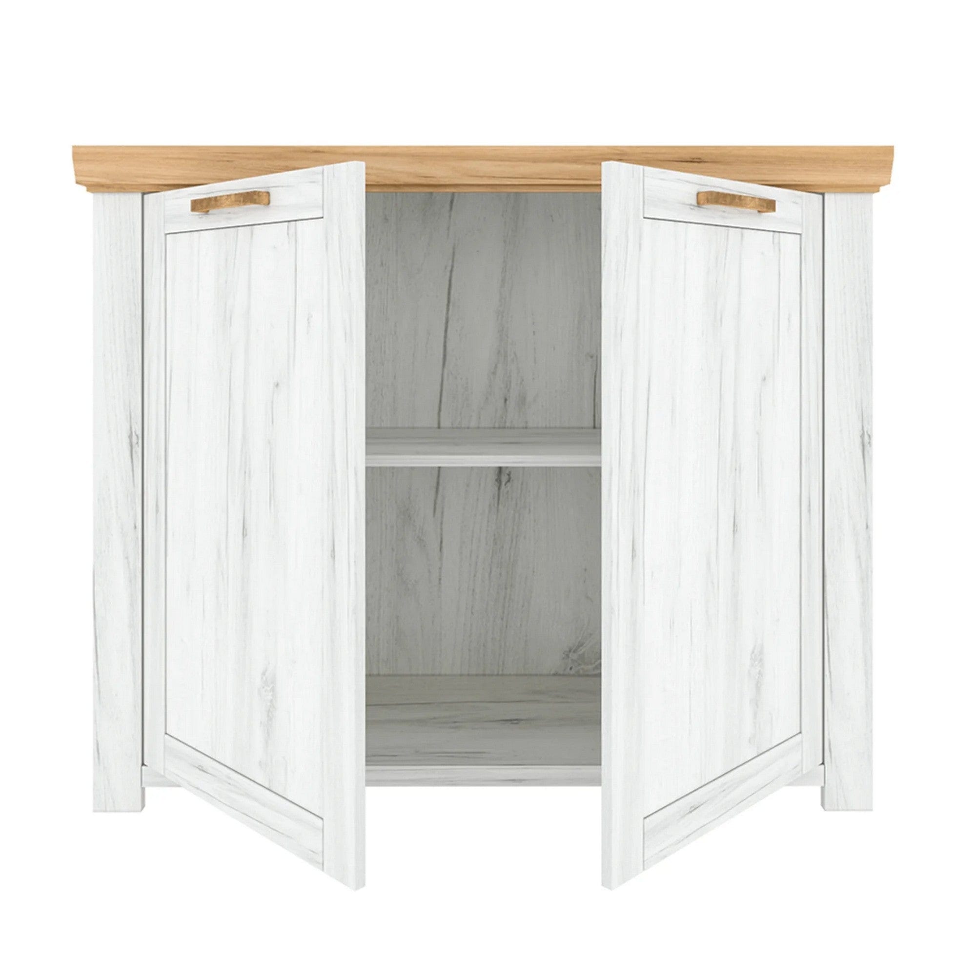 Comoda SUDBURY J, stejar craft auriu/stejar craft alb, DTD laminat, 118x42x97 cm