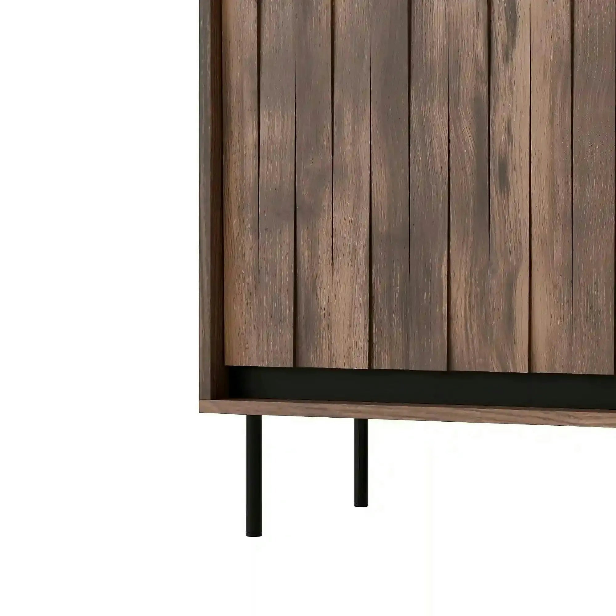 Comoda SWING KM-2, nuc/negru, PAL laminat/metal, 102x40x128 cm
