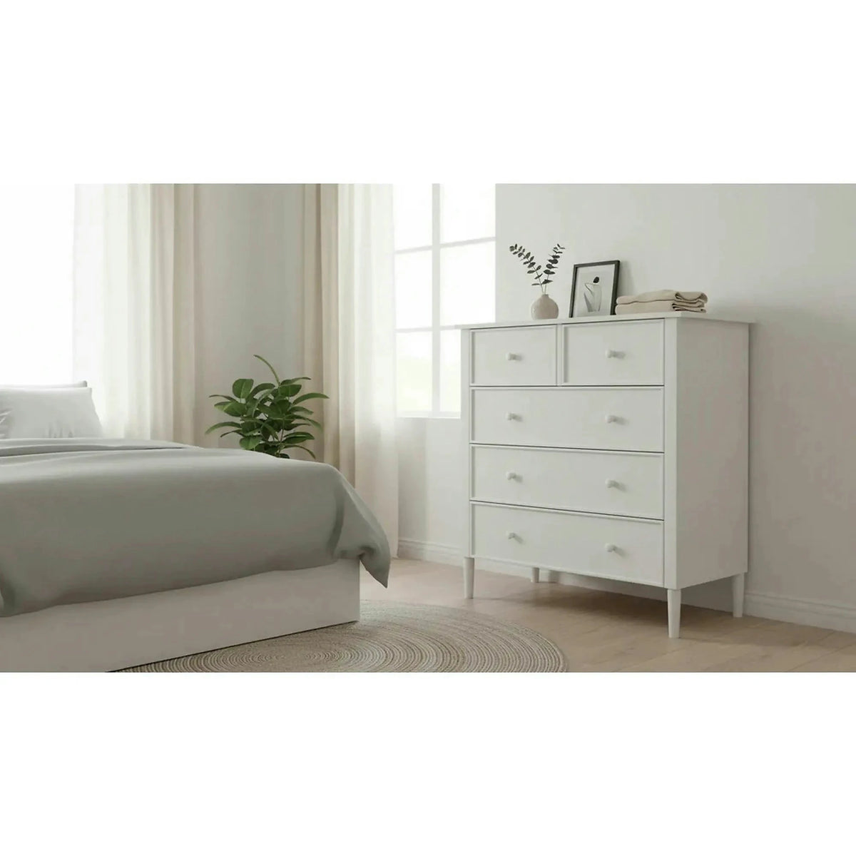 Comoda TEANA, alb, 80x40x95 cm