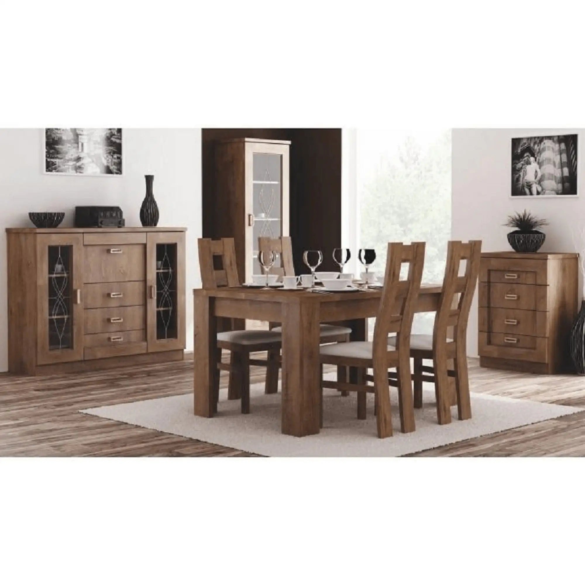 Comoda TEDY TYP T14, stejar lefkas, PAL melaminat, 140x44x109.5 cm