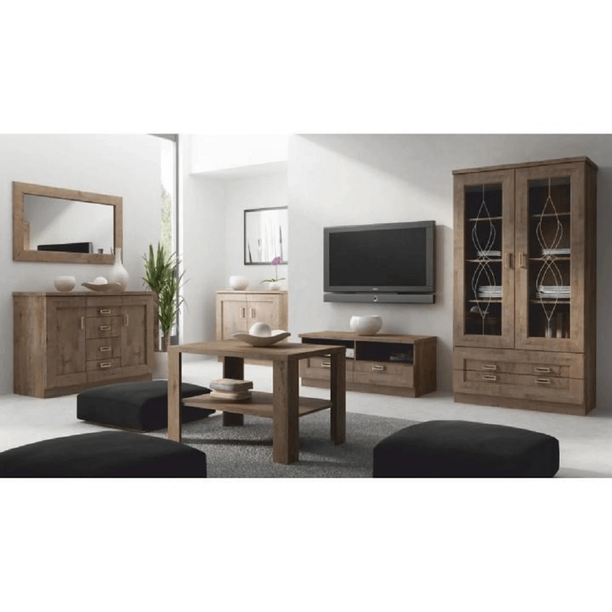 Comoda TEDY TYP T6, stejar lefkas, PAL melaminat, 140x44x90 cm