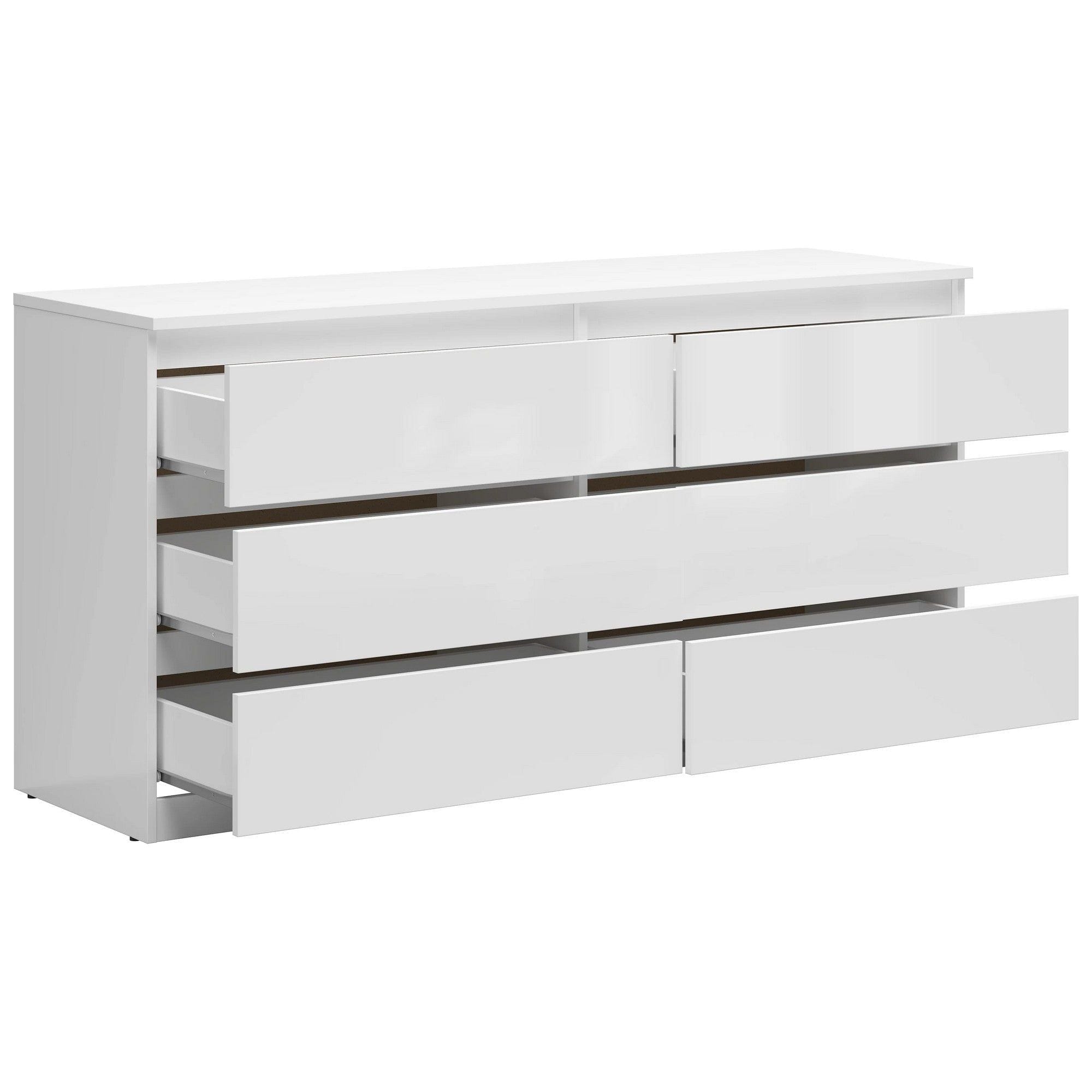 Comoda TETRIX, alb lucios, PAL, 150x45x75.5 cm