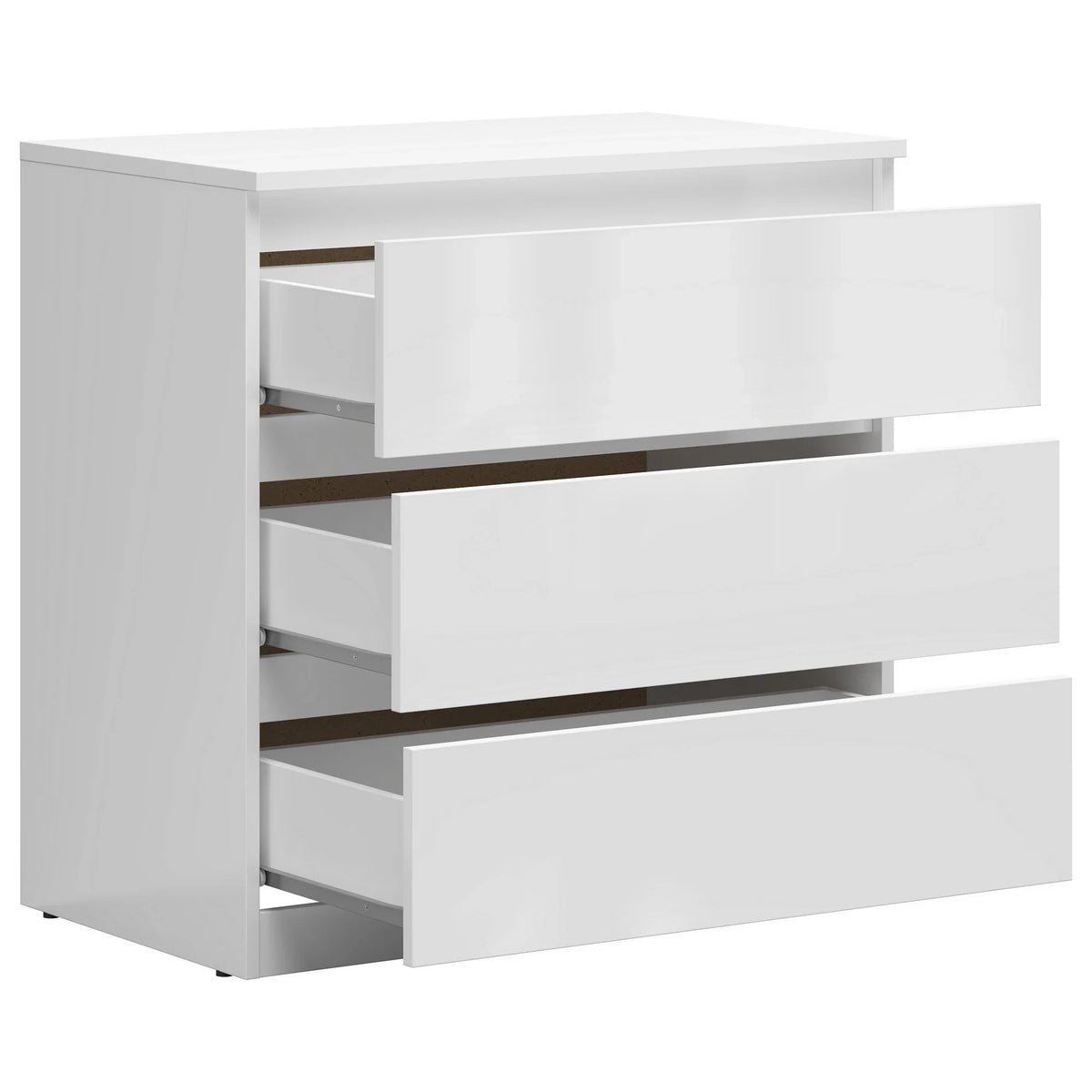 Comoda TETRIX, alb lucios, PAL laminat, 75x45x76 cm