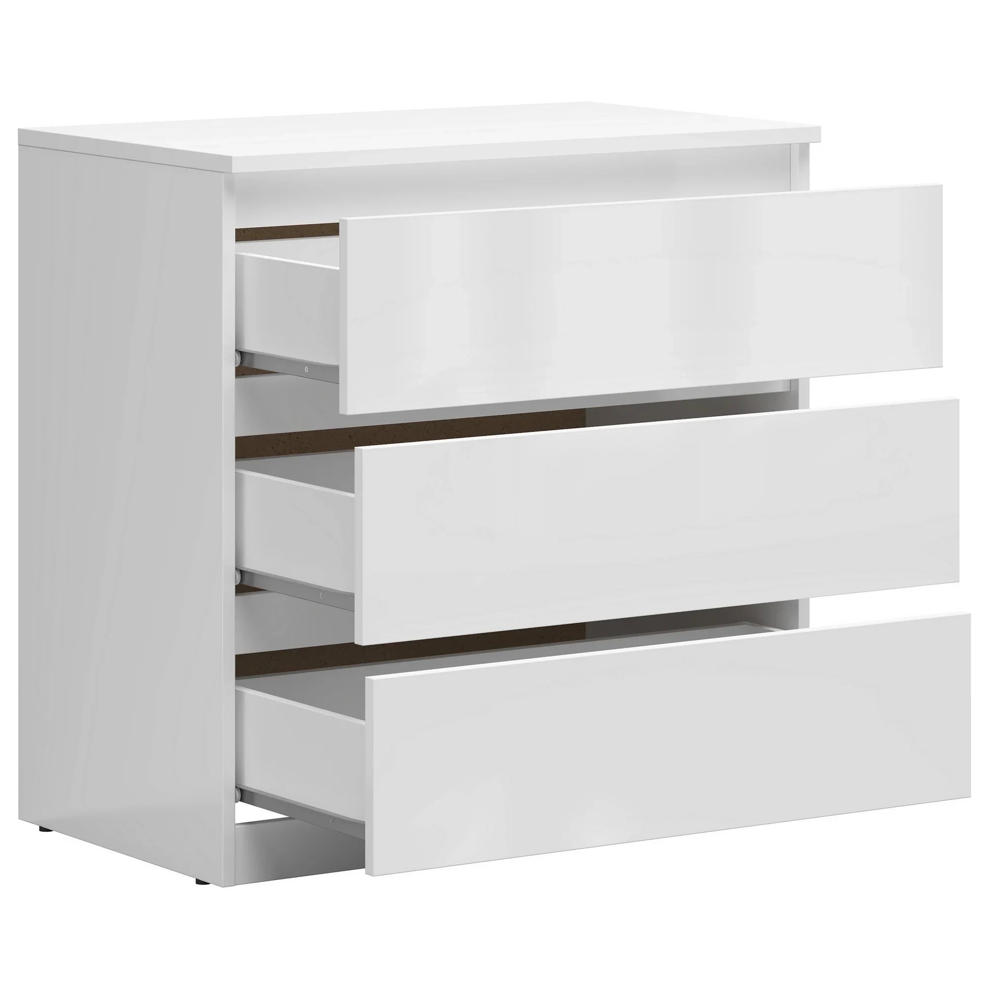 Comoda TETRIX, alb lucios, PAL laminat, 75x45x76 cm