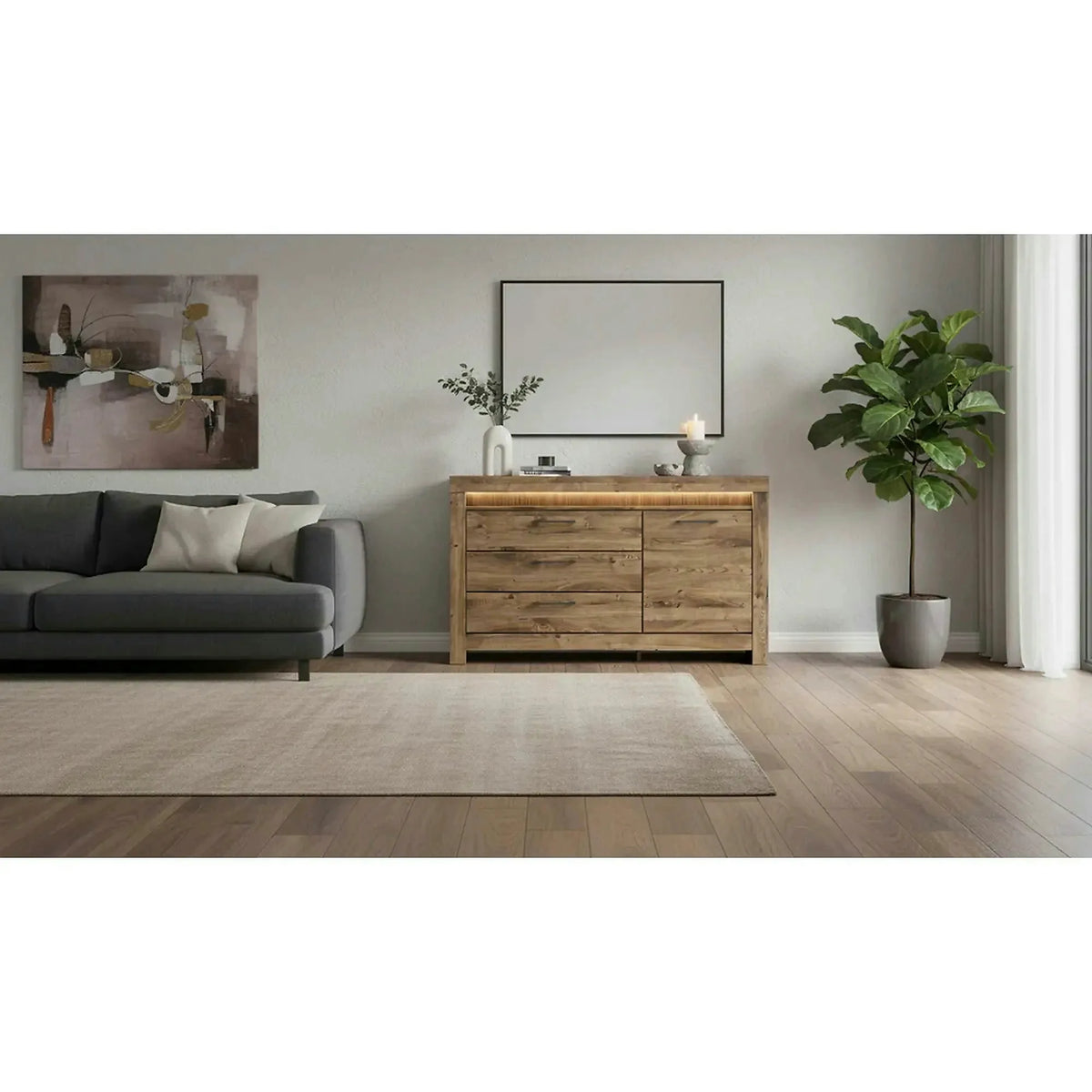 Comoda TORIN, stejar, 157x45x93 cm