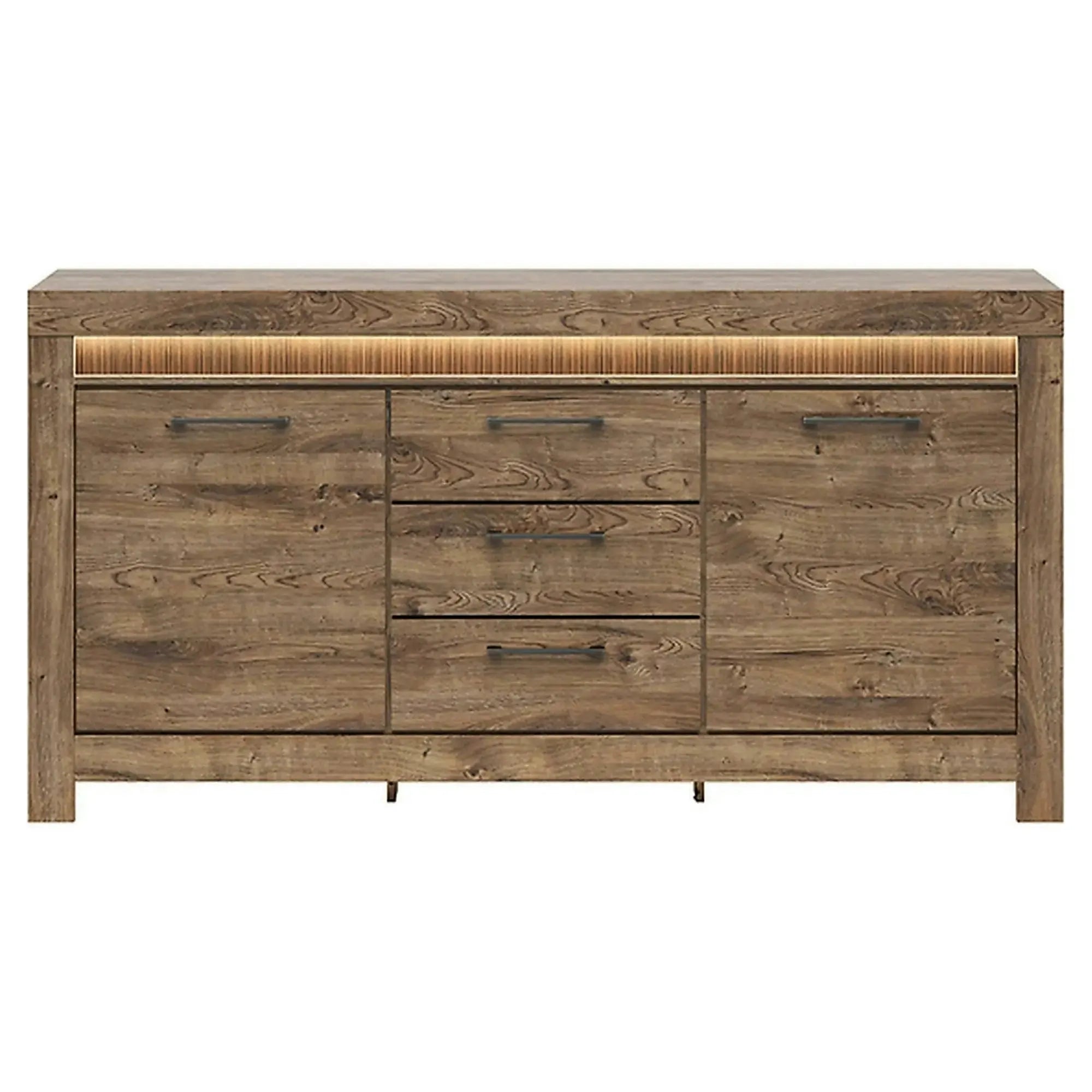 Comoda TORIN, stejar, PAL laminat, cu iluminare LED, 180x45x83 cm