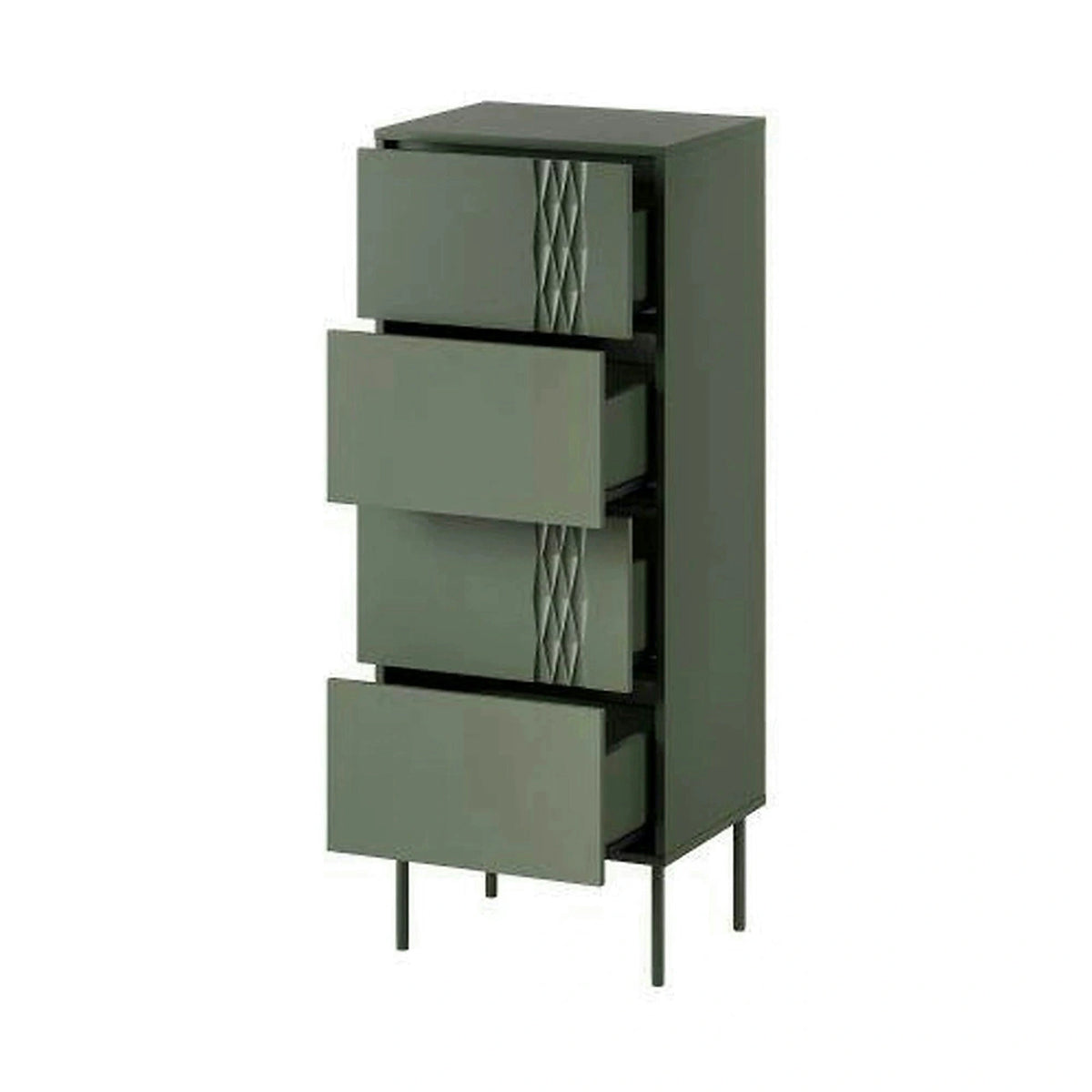 Comoda TRESSE, verde, PAL laminat, 50x40x125 cm