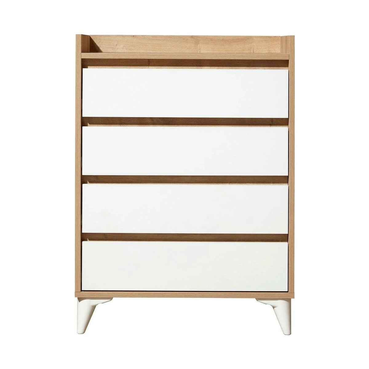 Comoda TUVALLE 040, alb/stejar, PAL melaminat, 70x40x92 cm