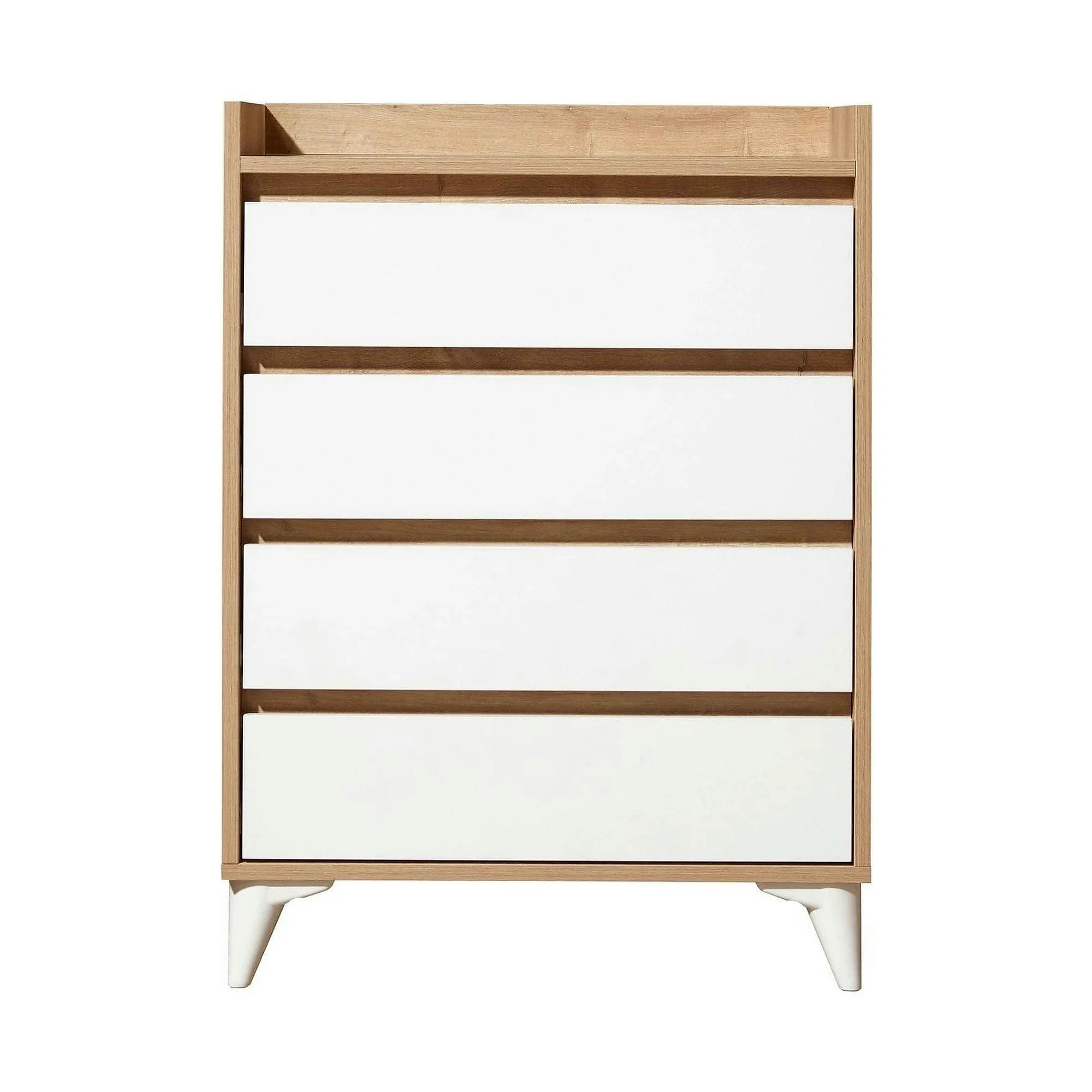 Comoda TUVALLE 040, alb/stejar, PAL melaminat, 70x40x92 cm