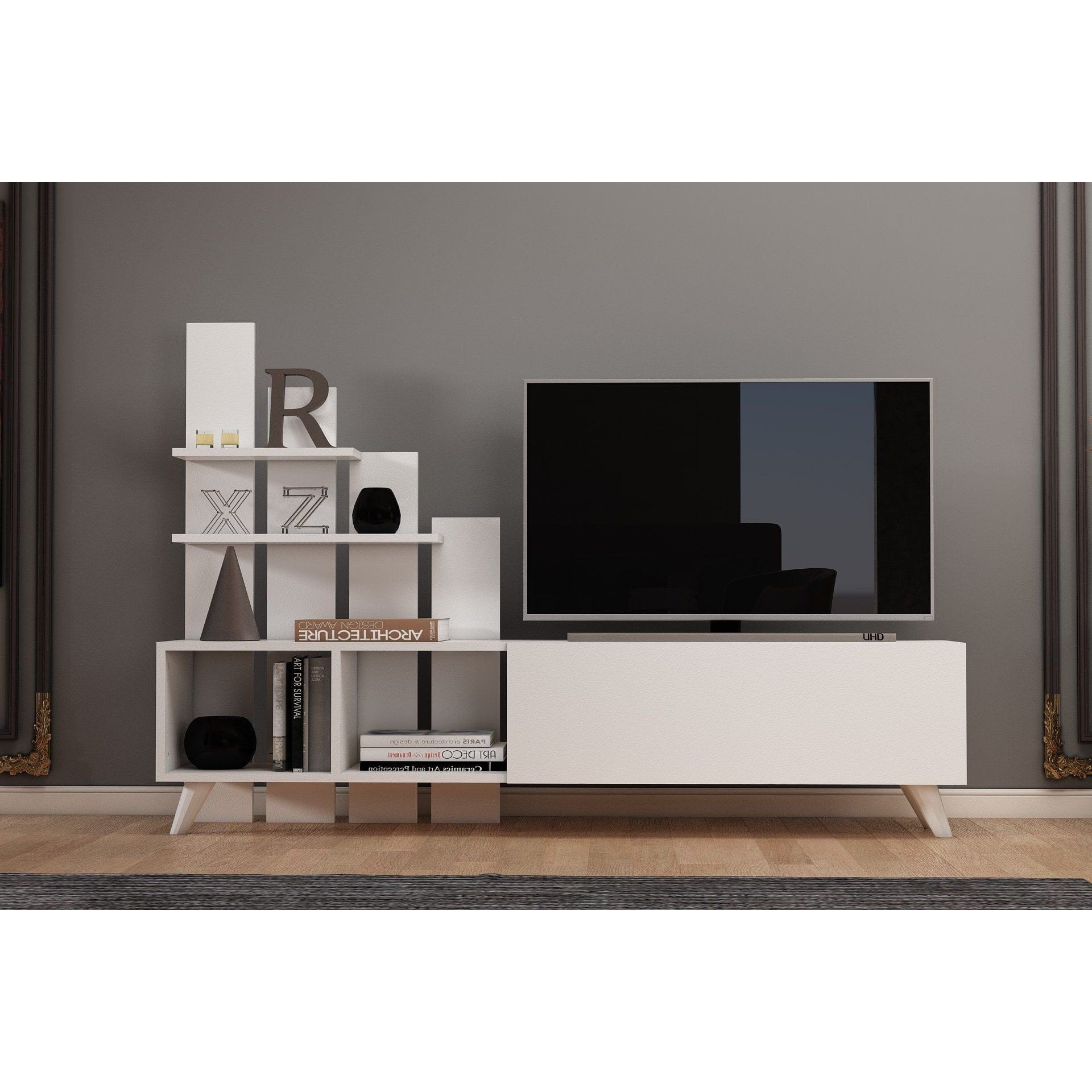 Comoda TV 505CRL1909, alb, PAL, 160x33x115 cm