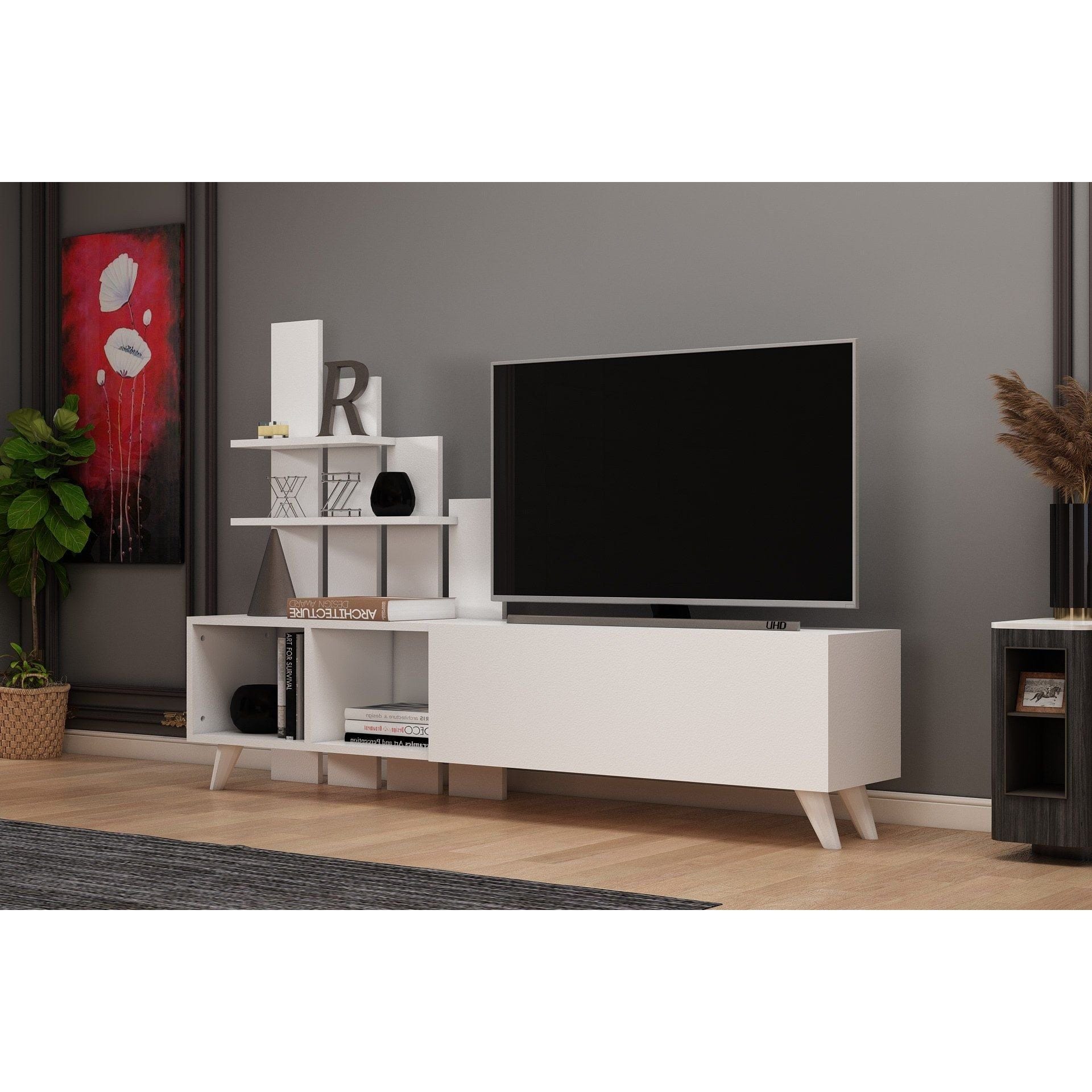 Comoda TV 505CRL1909, alb, PAL, 160x33x115 cm