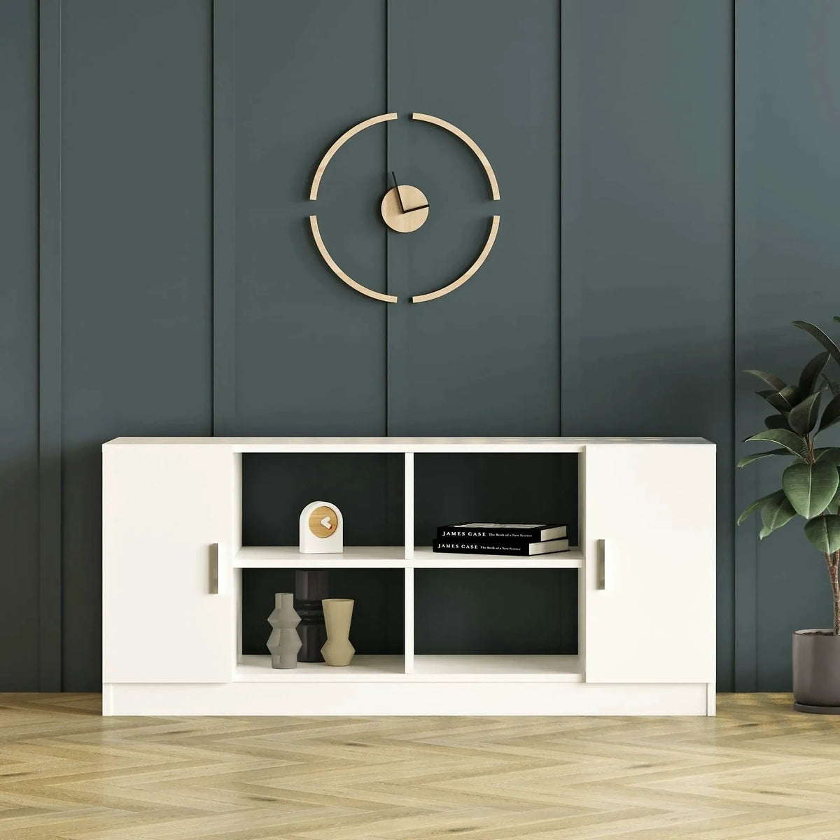 Comoda TV, alb, PAL melaminat, 140x46x62 cm