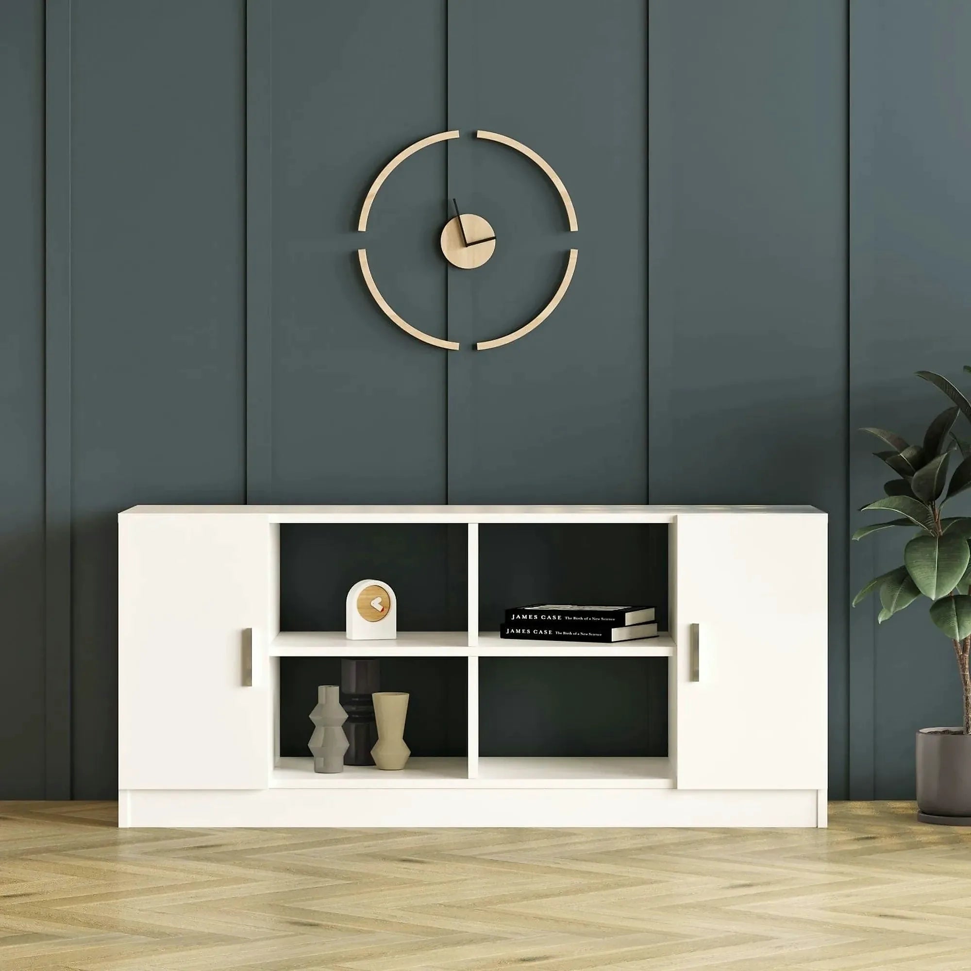 Comoda TV, alb, PAL melaminat, 140x46x62 cm