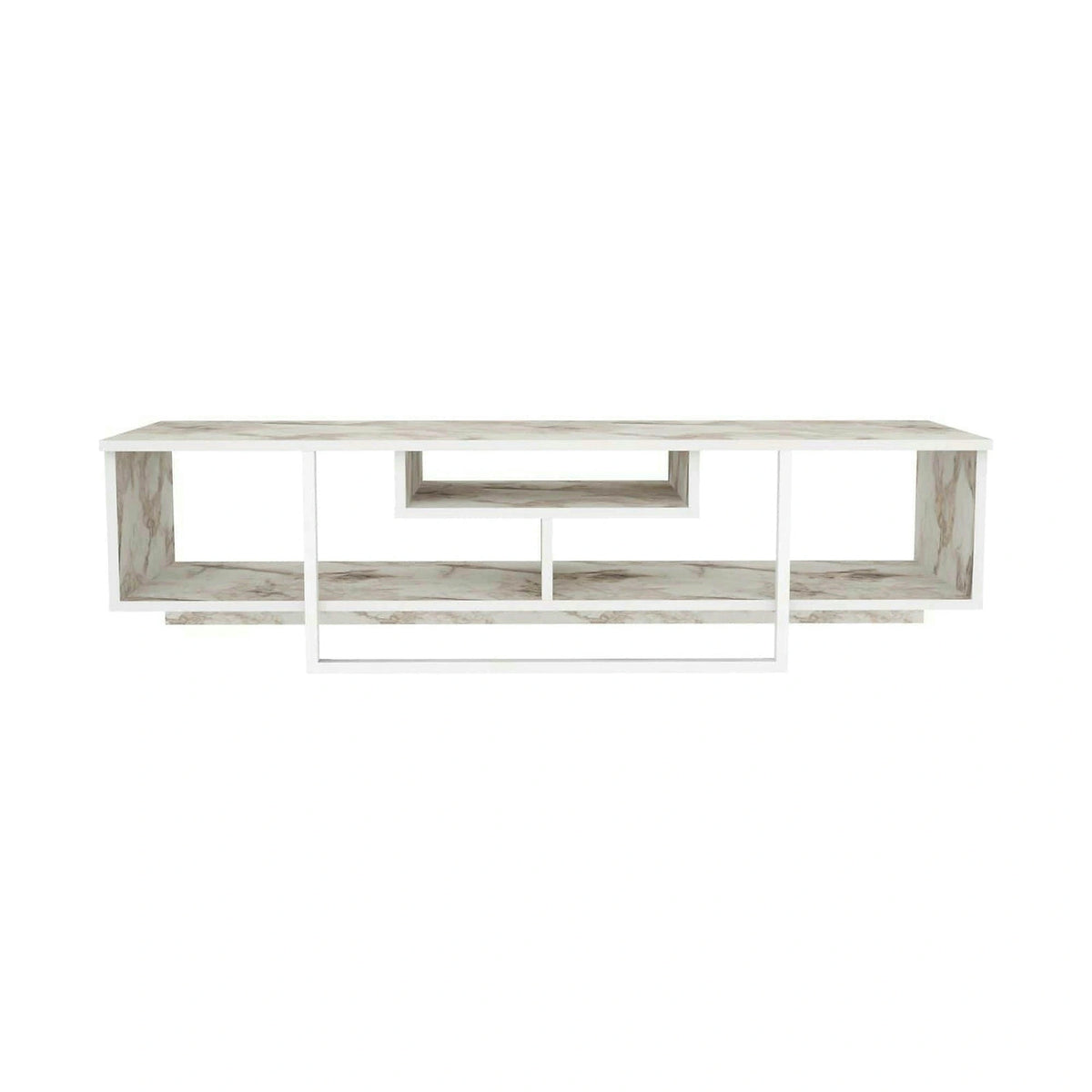 Comoda TV ASAL 150, alb/bej, PAL melaminat, 150x35x40 cm