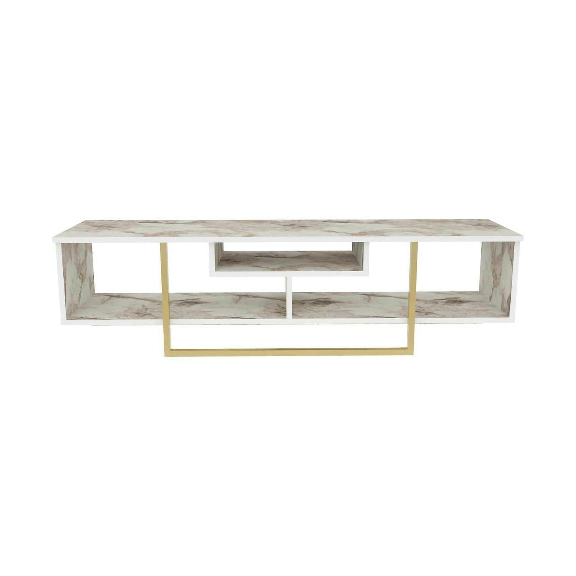 Comoda TV ASAL 150, bej/auriu, PAL melaminat, 150x35x40 cm