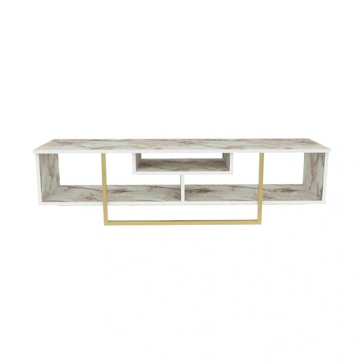 Comoda TV ASAL 150, bej/auriu, PAL melaminat, 150x35x40 cm