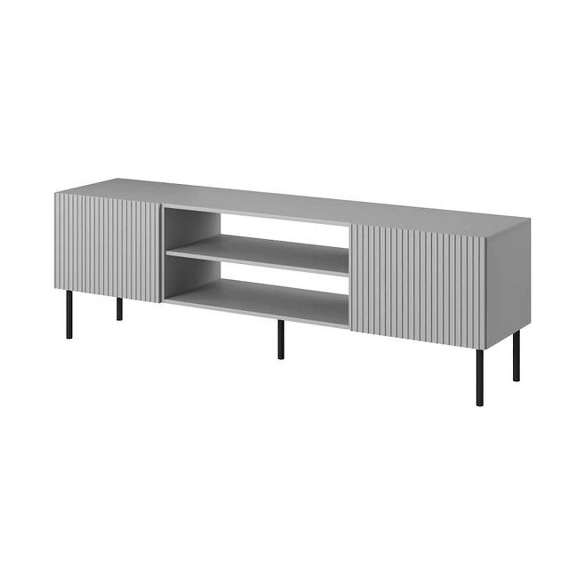 Comoda TV ASENSIO, gri mat/negru, PAL laminat, 180x42x57 cm