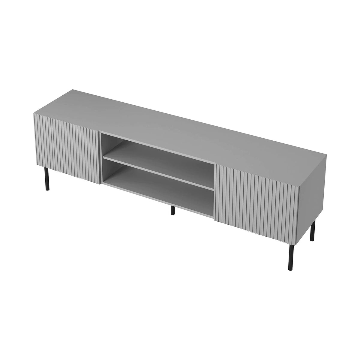 Comoda TV ASENSIO, gri mat/negru, PAL laminat, 180x42x57 cm