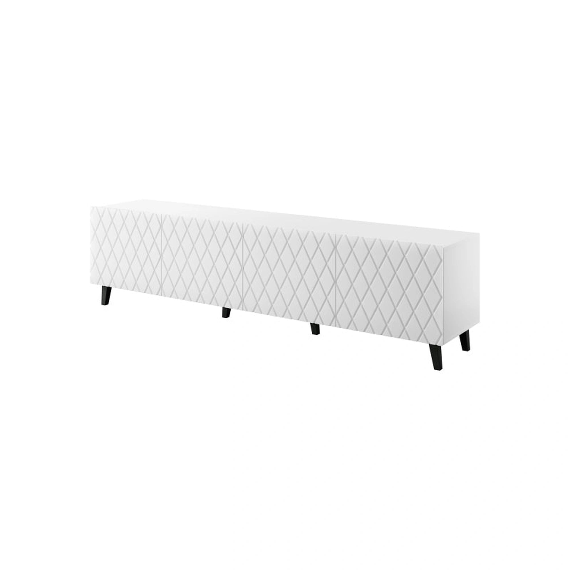 Comoda TV ASTI, alb mat, PAL laminat, 200x42x52 cm