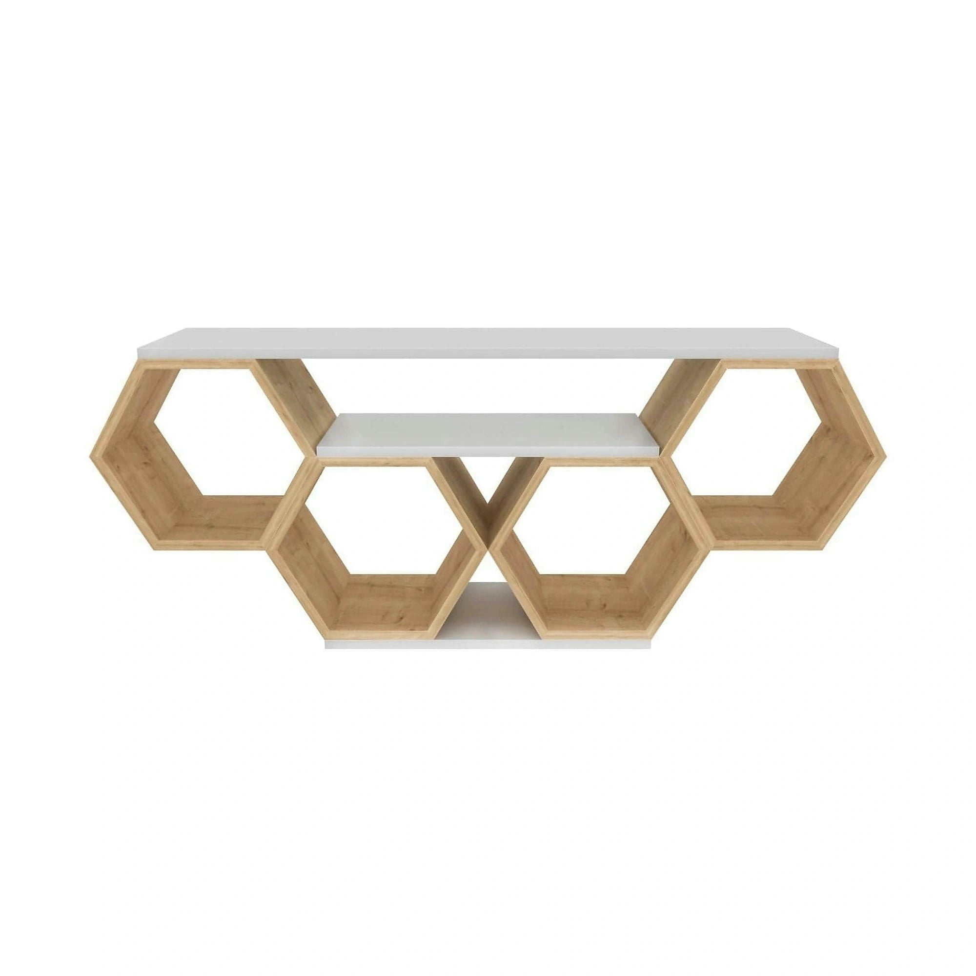 Comoda TV BAL, stejar/alb, PAL melaminat, 140x30x56 cm
