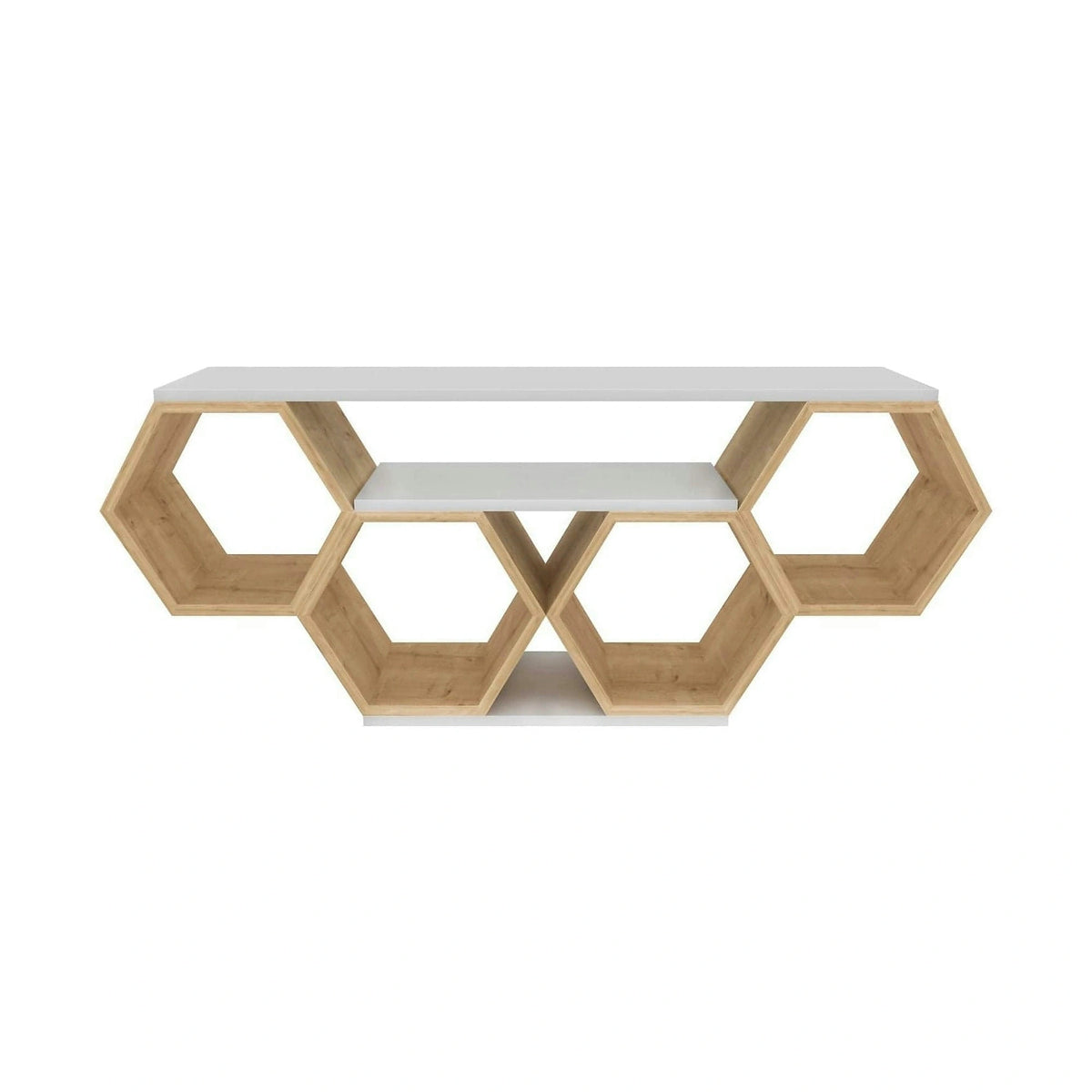 Comoda TV BAL, stejar/alb, PAL melaminat, 140x30x56 cm